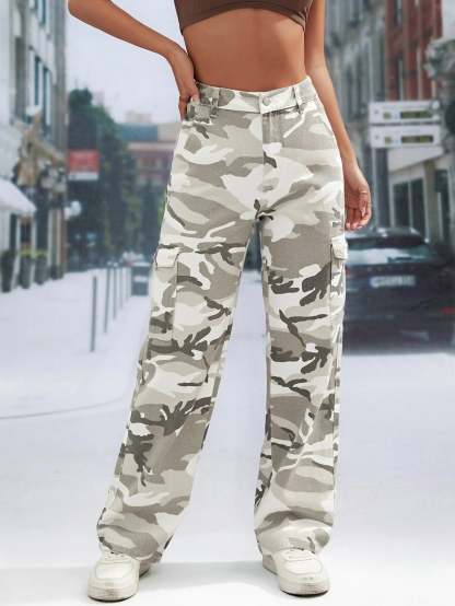 Camo Printed Cargo Jeans