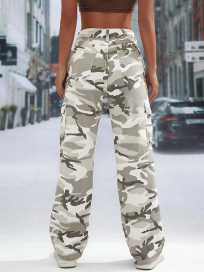 Camo Printed Cargo Jeans