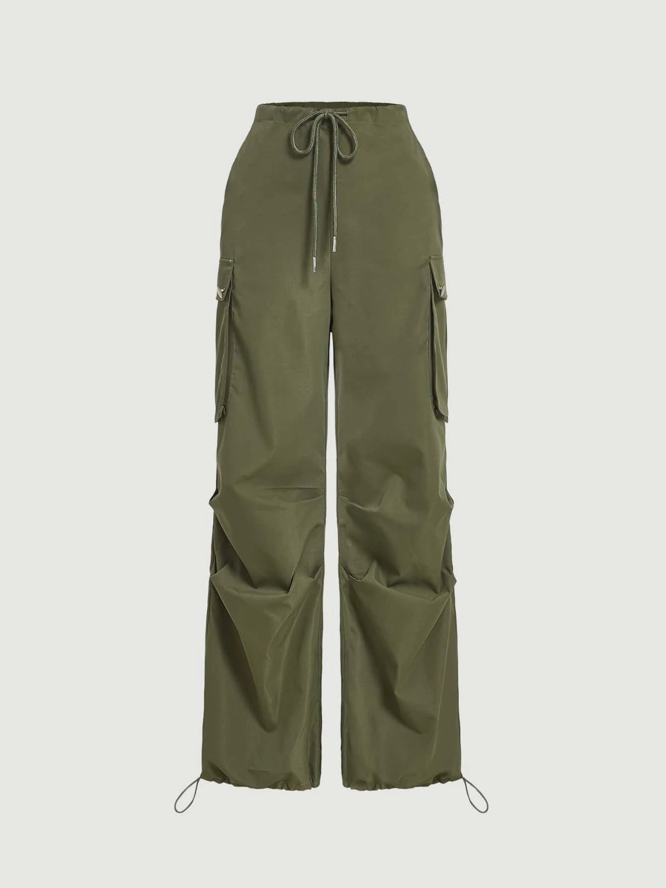 Button Pocket Side Parachute Cargo Pant – women's cargo pants front view