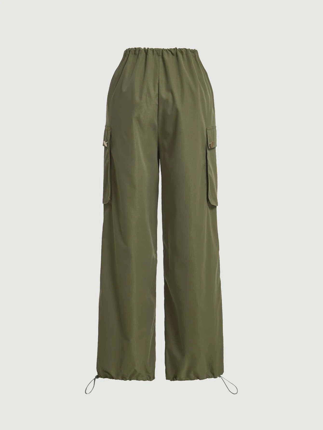 Button Pocket Side Parachute Cargo Pant – side profile view