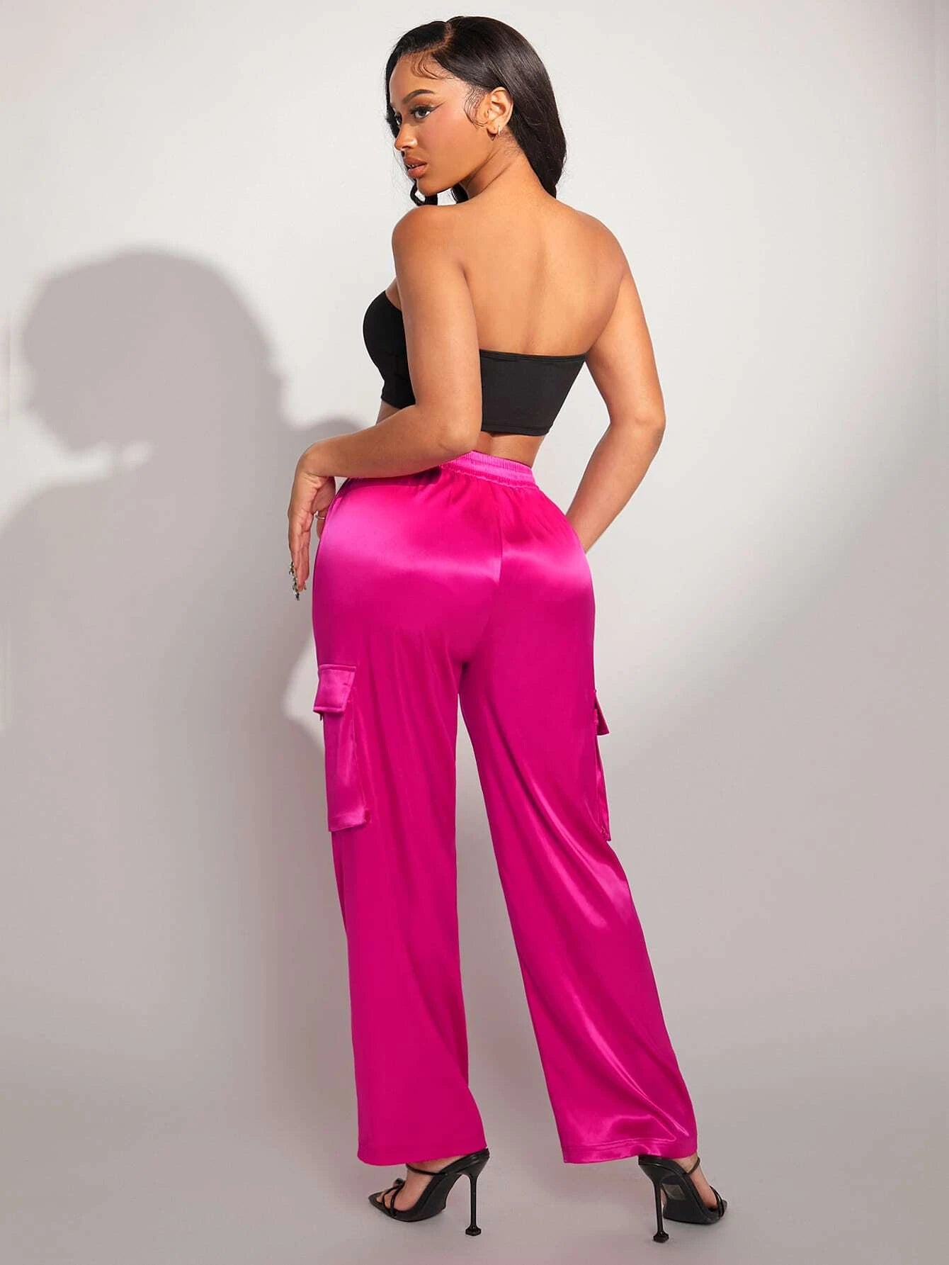 Plain Pocket Side Cargo Pants – fabric detail close-up