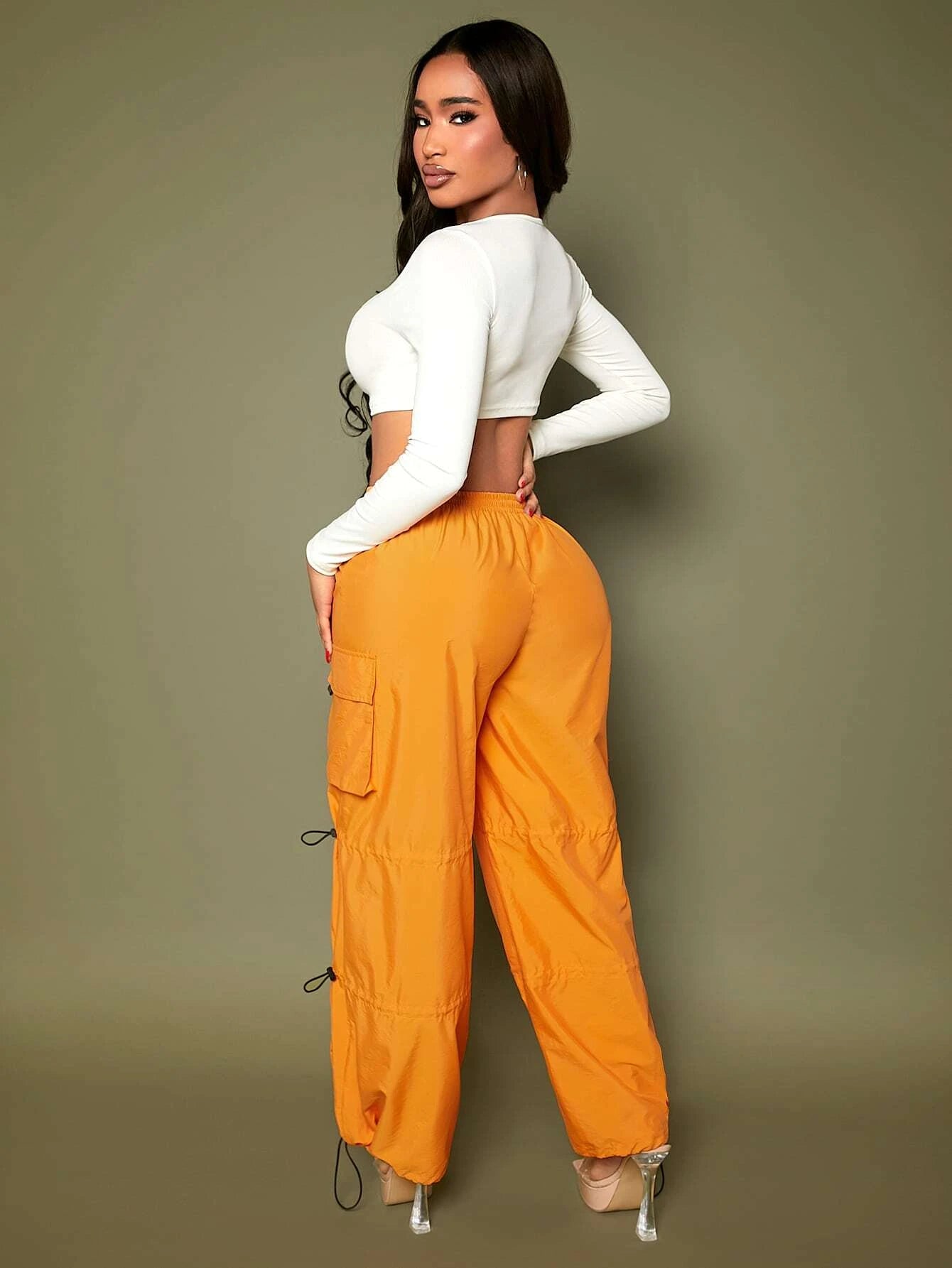 Casual Pocket Side Cargo Pants Style 1 – back view detail