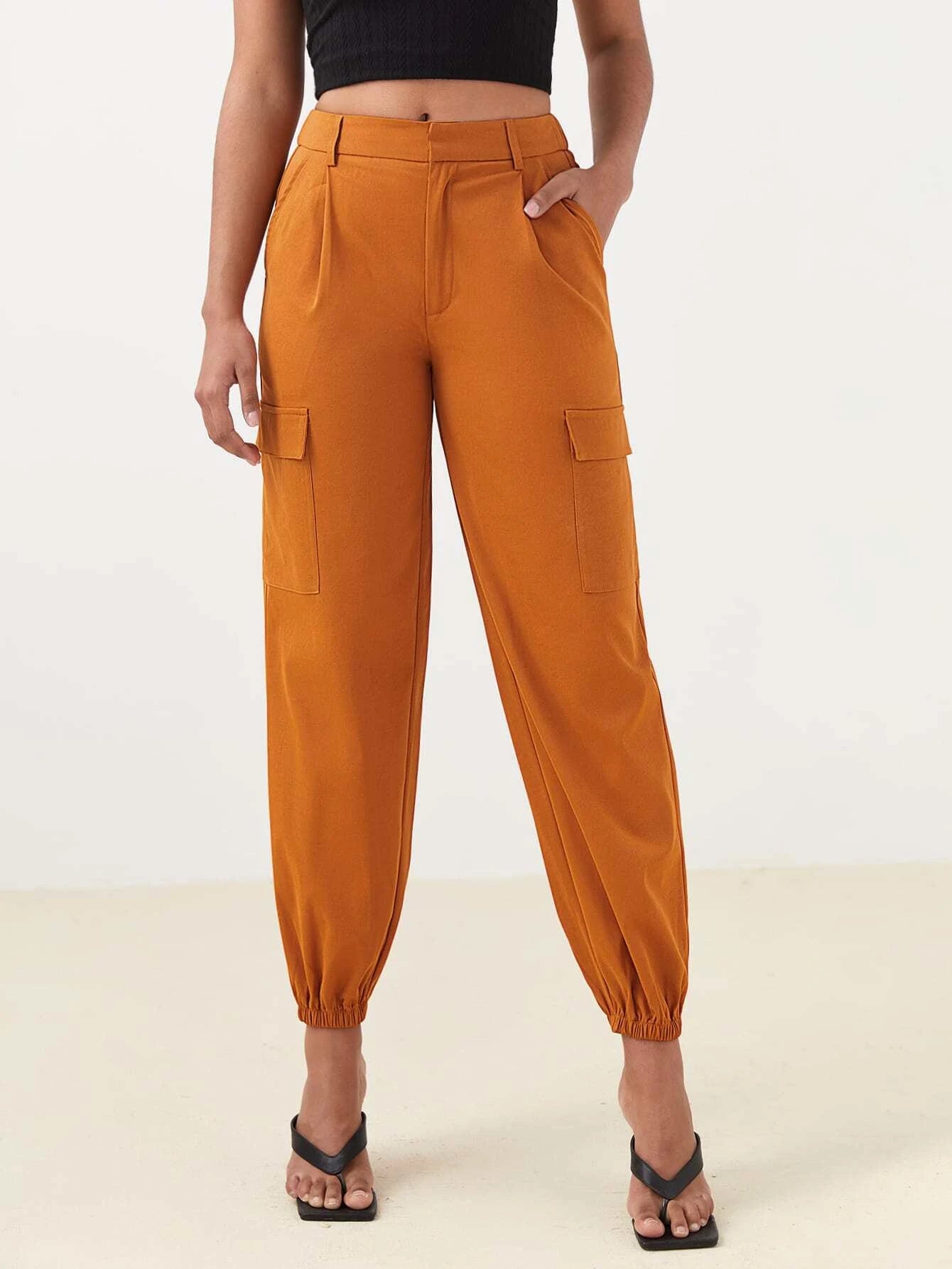 Casual Flap Pocket Cargo Pants Style 1 – pocket detail close-up