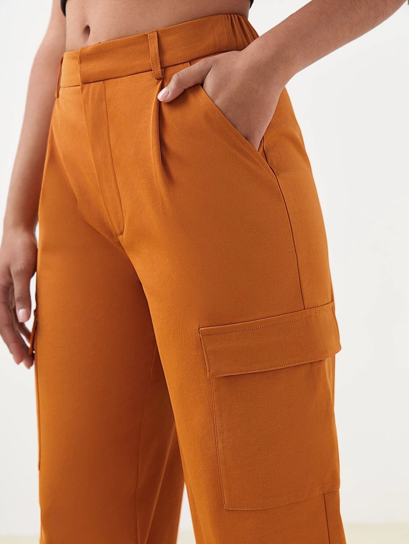Casual Flap Pocket Cargo Pants Style 1 – waistband detail