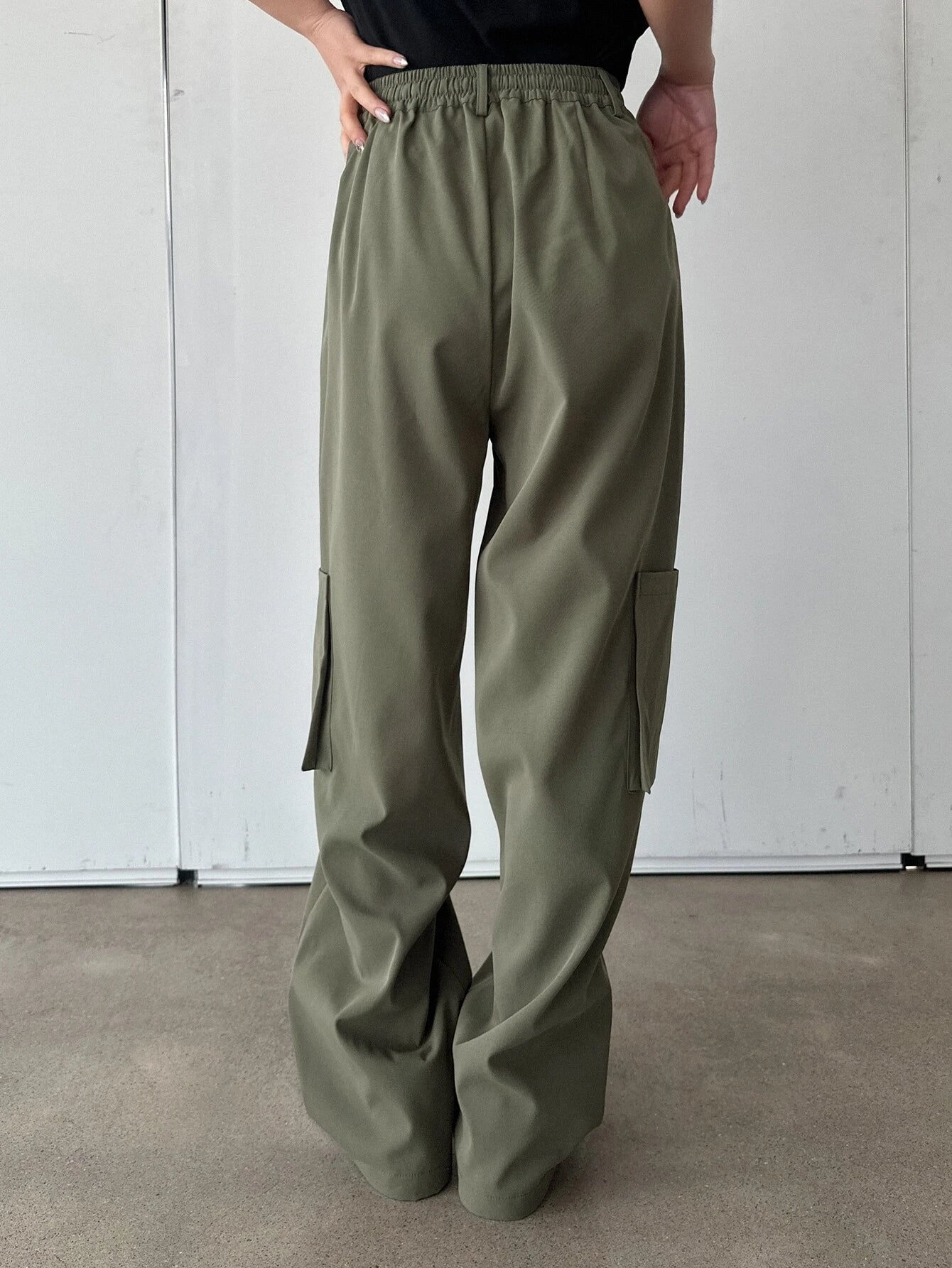 Stylish Casual Pocket Side Cargo Pants – side profile view