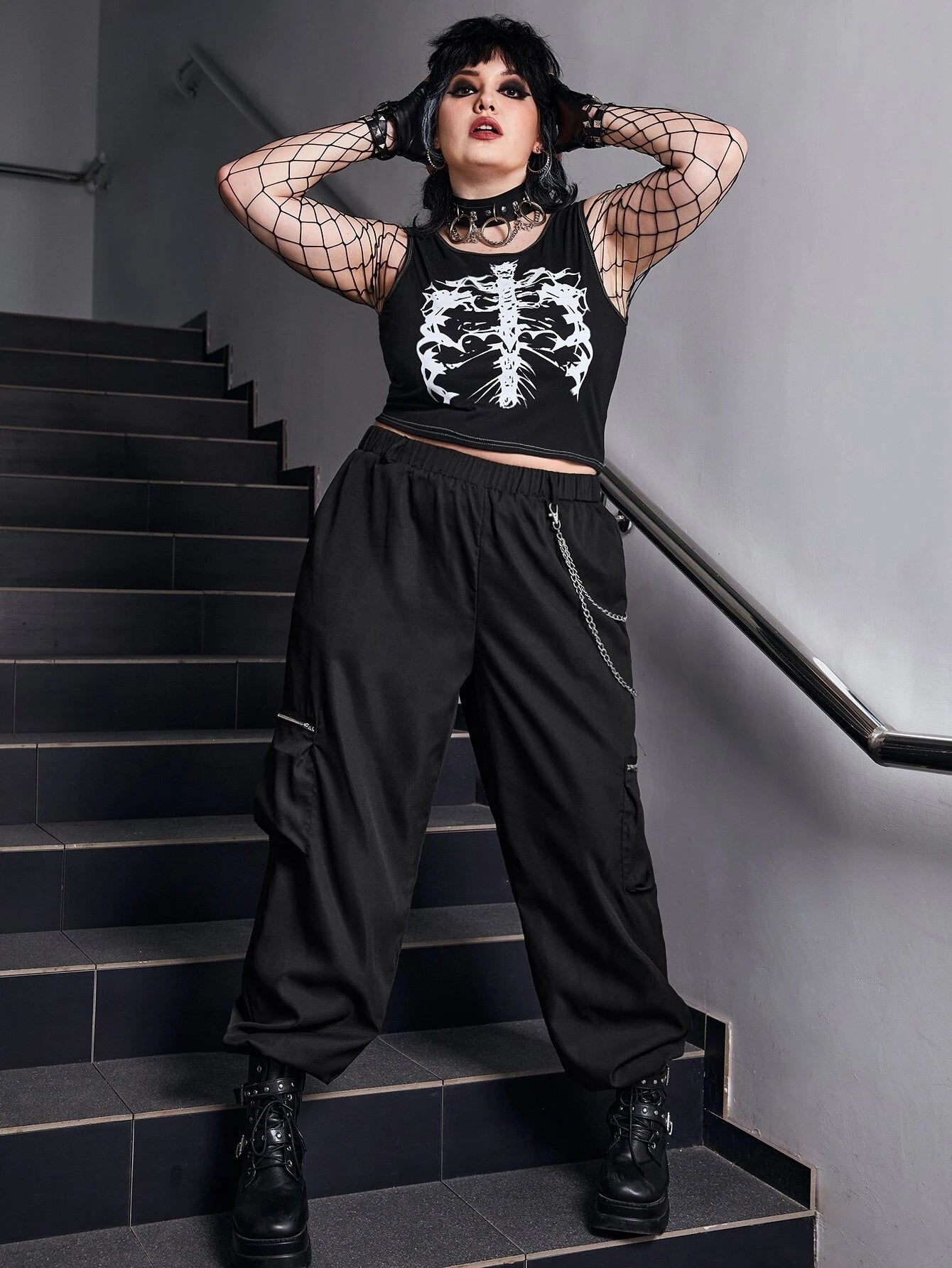 Zip Pocket Side Cargo Pants – styled outfit view