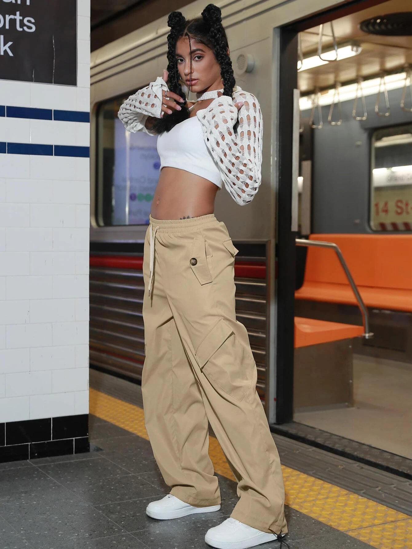 Versatile Flap Pocket Parachute Pants – lifestyle view 13