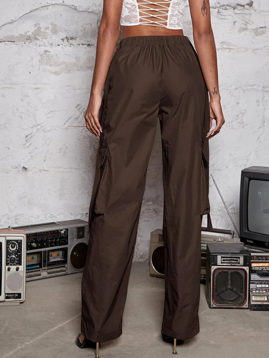 Casual Street Flap Pocket Side Cargo Pants – lifestyle view 14