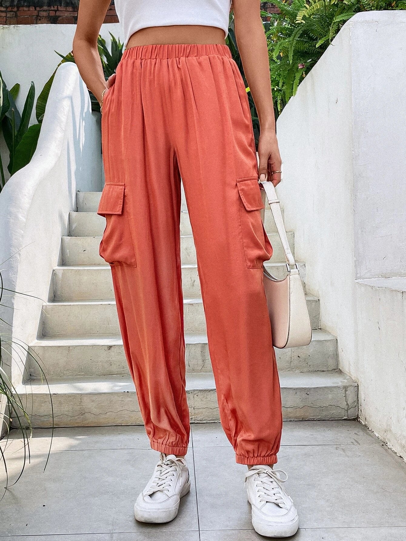 Flap Side Pocket Casual Cargo Pants Style 1 – side profile view