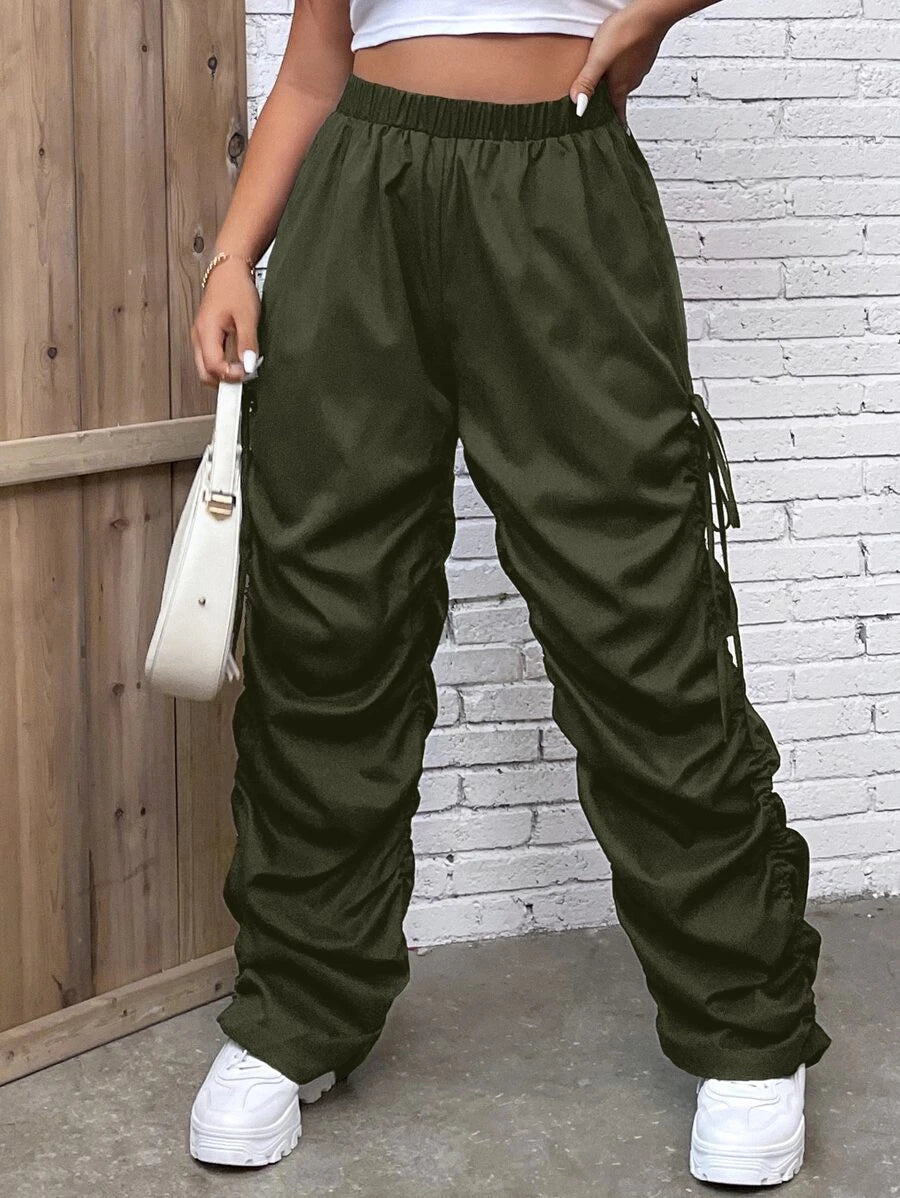 Drawstring Side Ruched Pants – lifestyle view 19