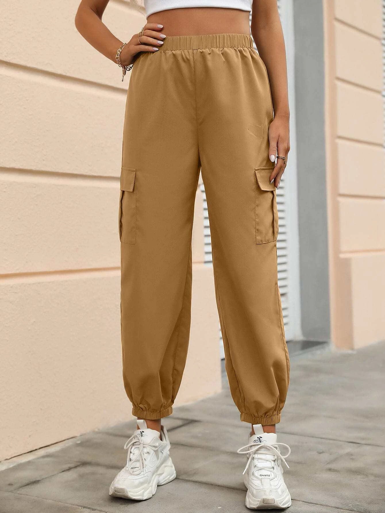 Cropped Flap Pocket Side Cargo Pants – styled outfit view