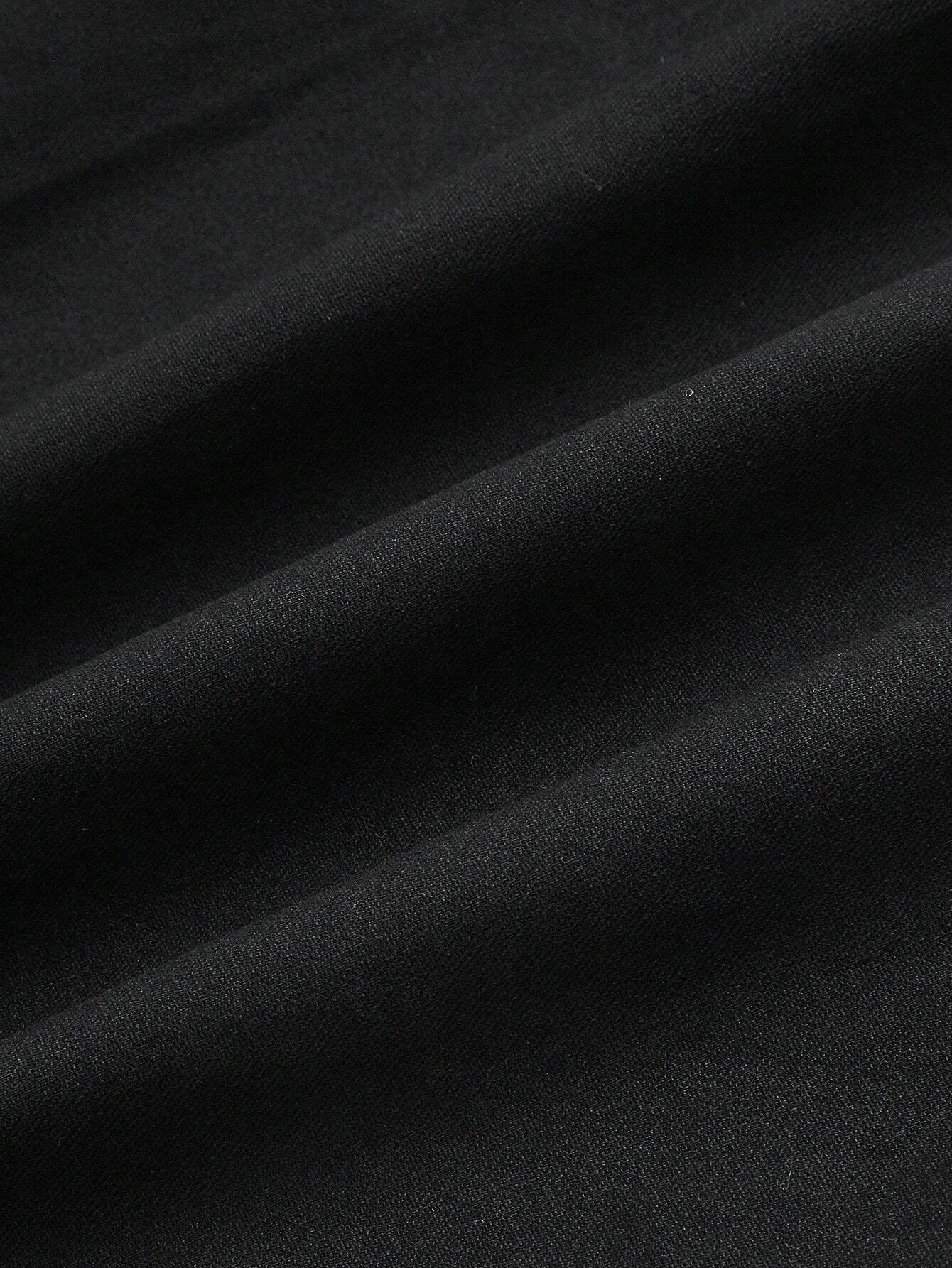 Solid Color Drawstring Waist Cargo Pants – pocket detail close-up