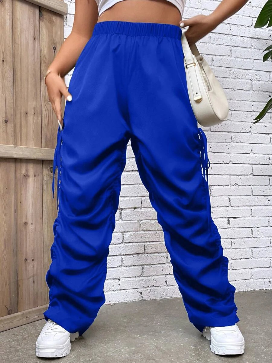 Drawstring Side Ruched Pants – fit and style view