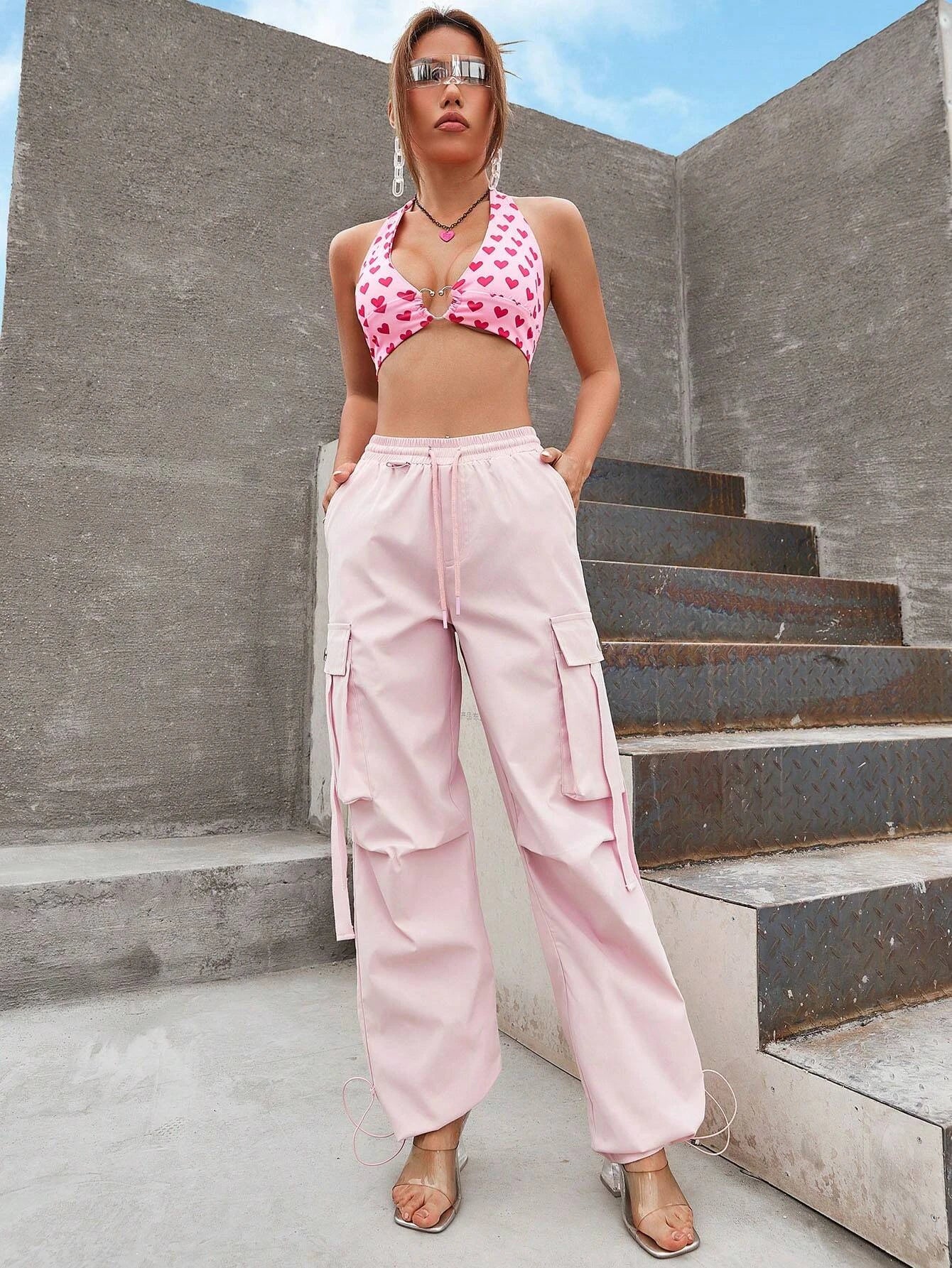 Loose Drawstring Parachute Pant – lifestyle view 11
