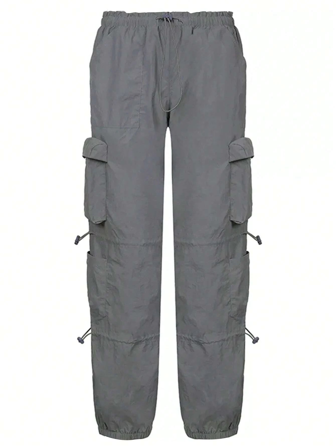 Flap Pocket Side Drawstring Waist Cargo Pant – model wearing view