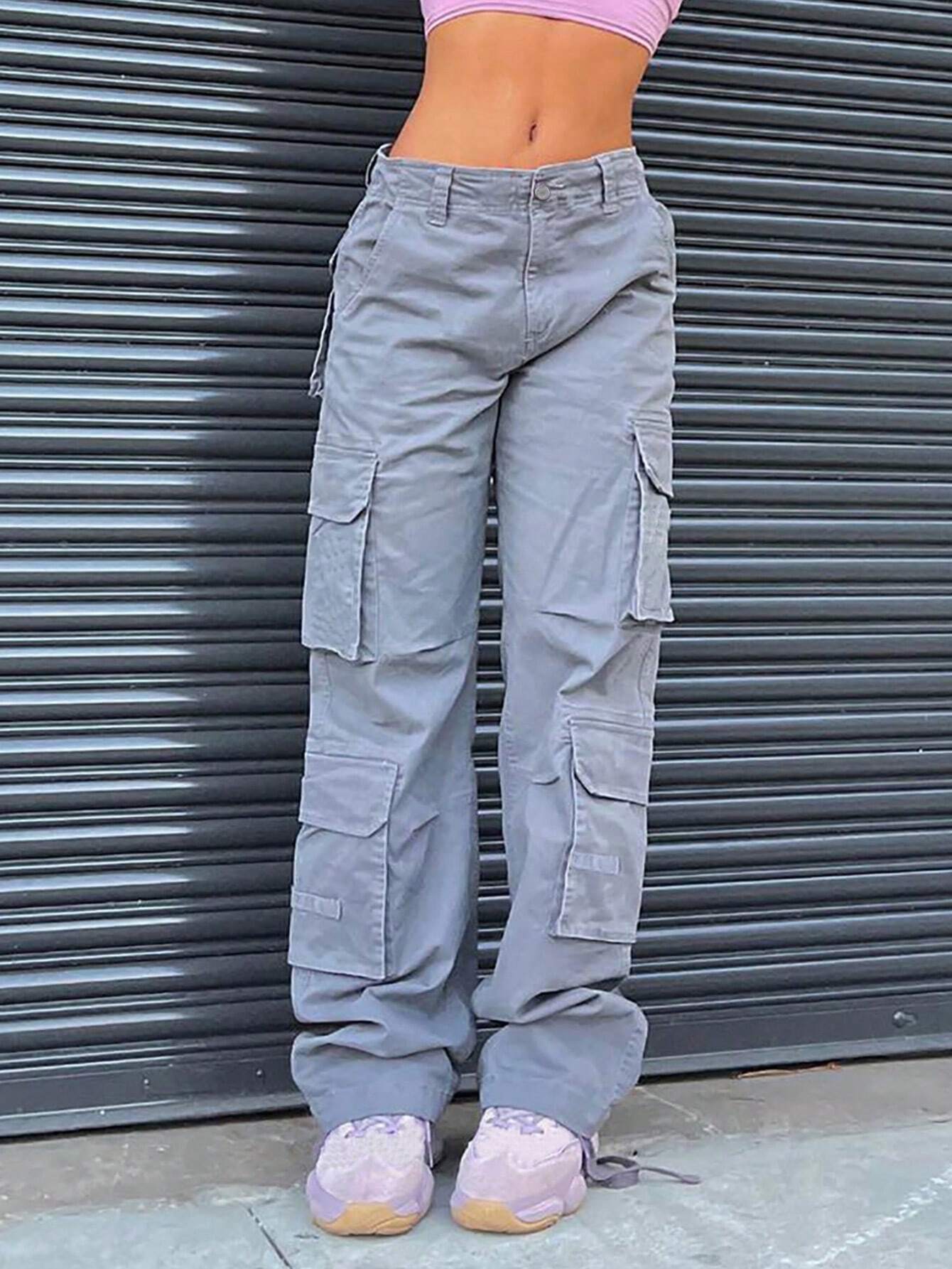 Zipper Flap Pocket Side Cargo Pant – women's cargo pants front view