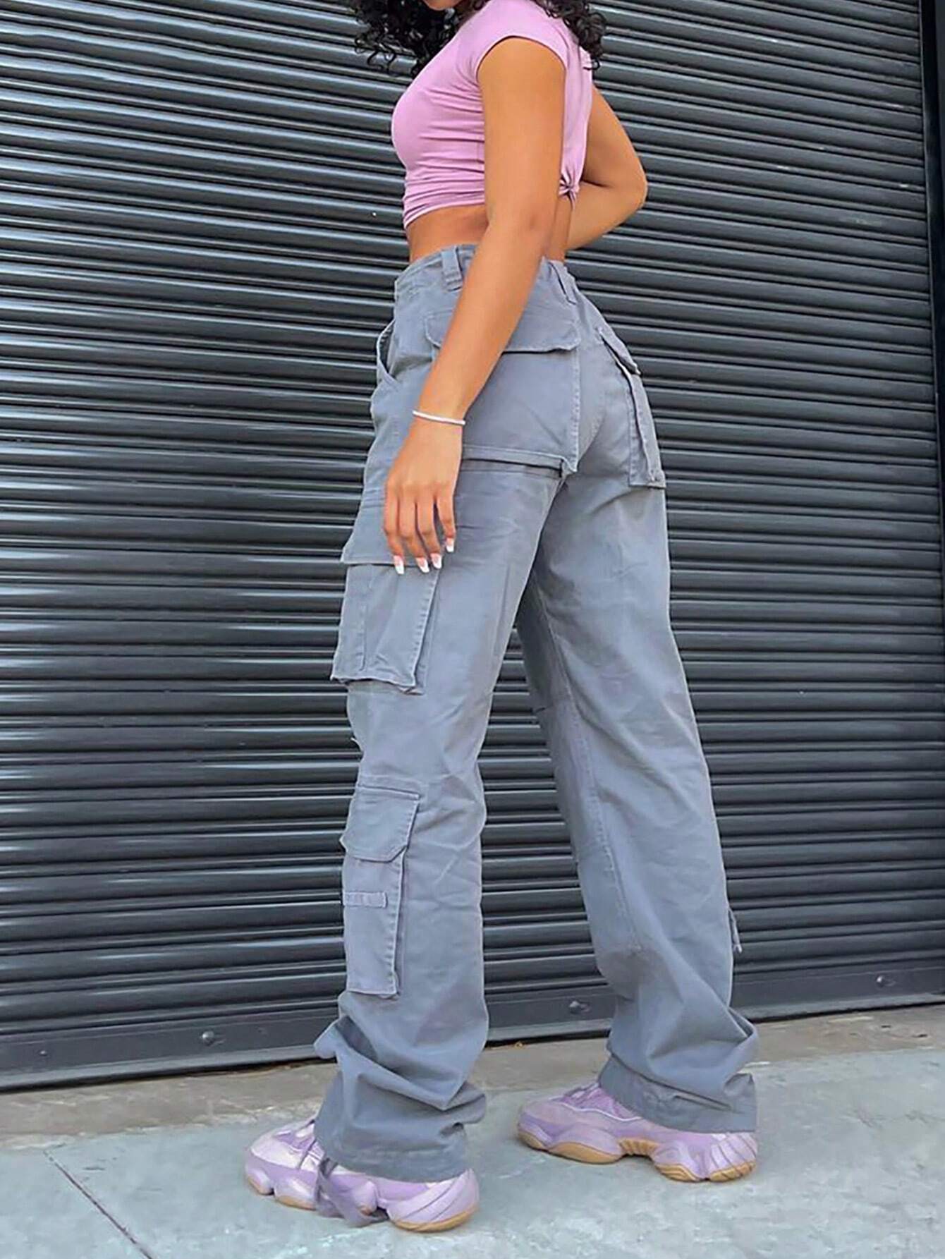 Zipper Flap Pocket Side Cargo Pant – side profile view
