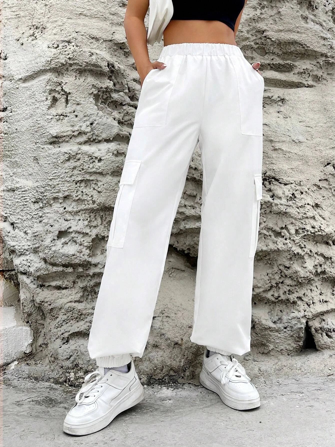 Comfort Waist Cargo Pants – full length outfit view