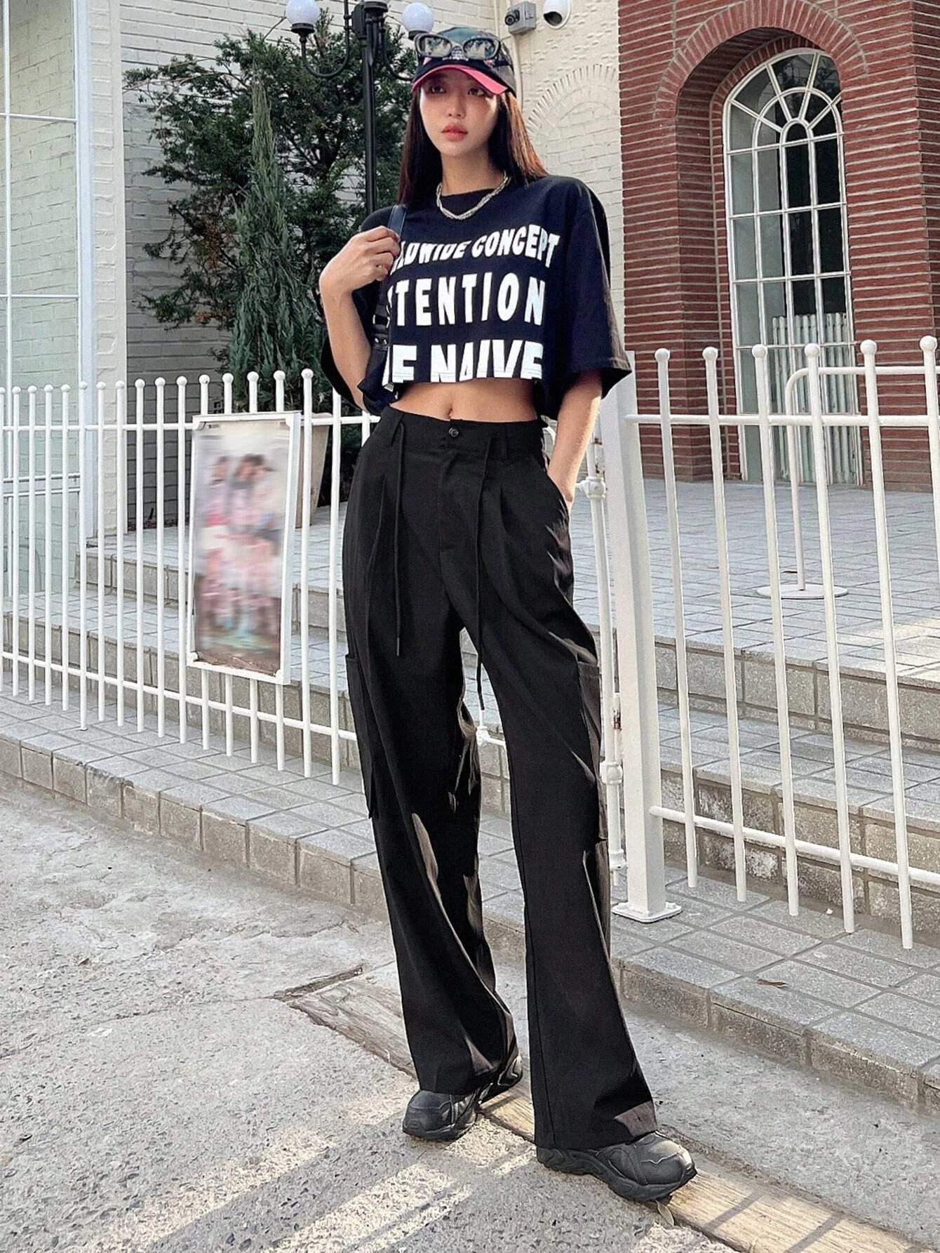 Casual Waist Cargo Pants – waistband detail