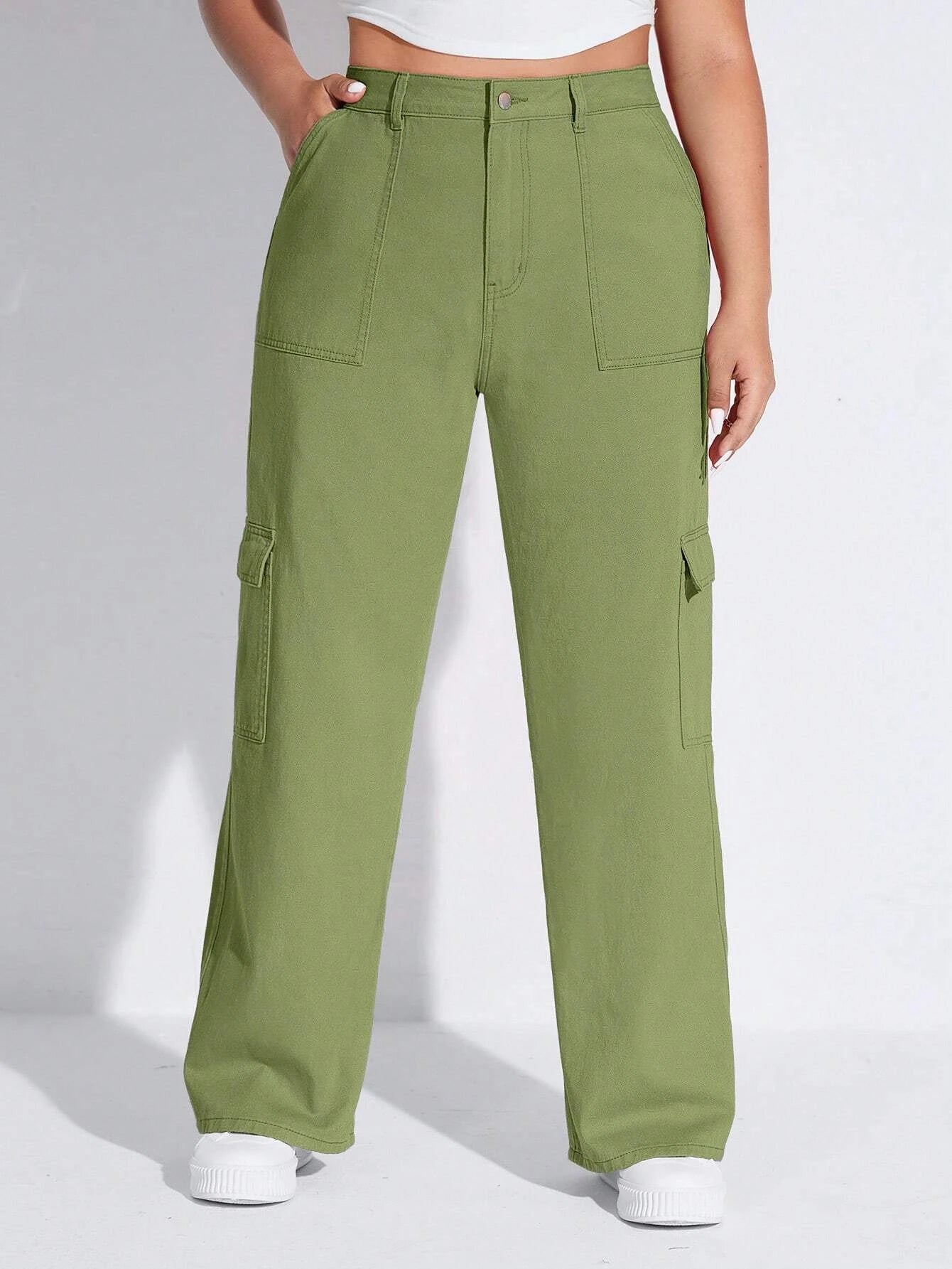 High Waist Side Pocket Cargo Jeans – lifestyle view 16