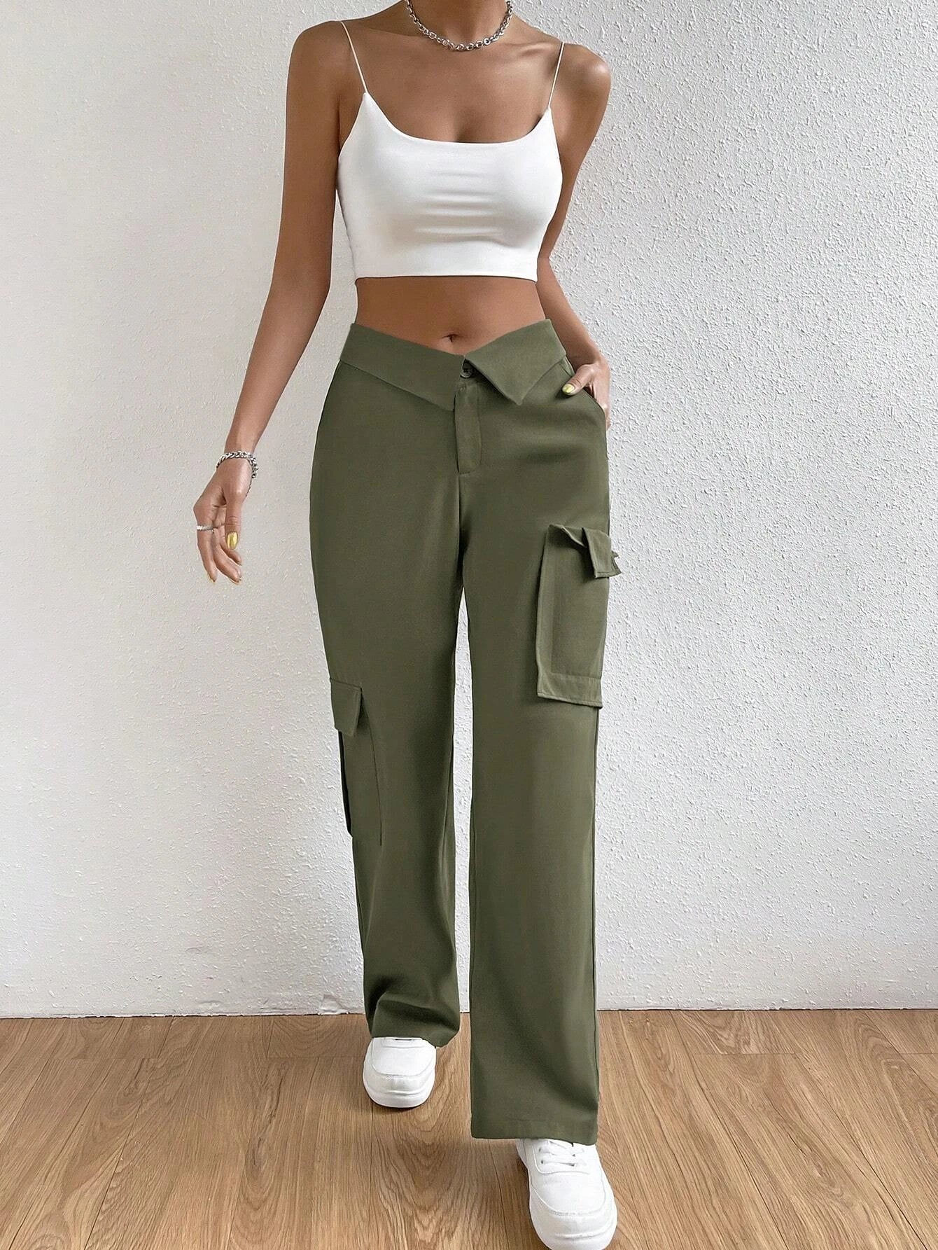 High Waist Regular Fit Cargo Pants – lifestyle view 11