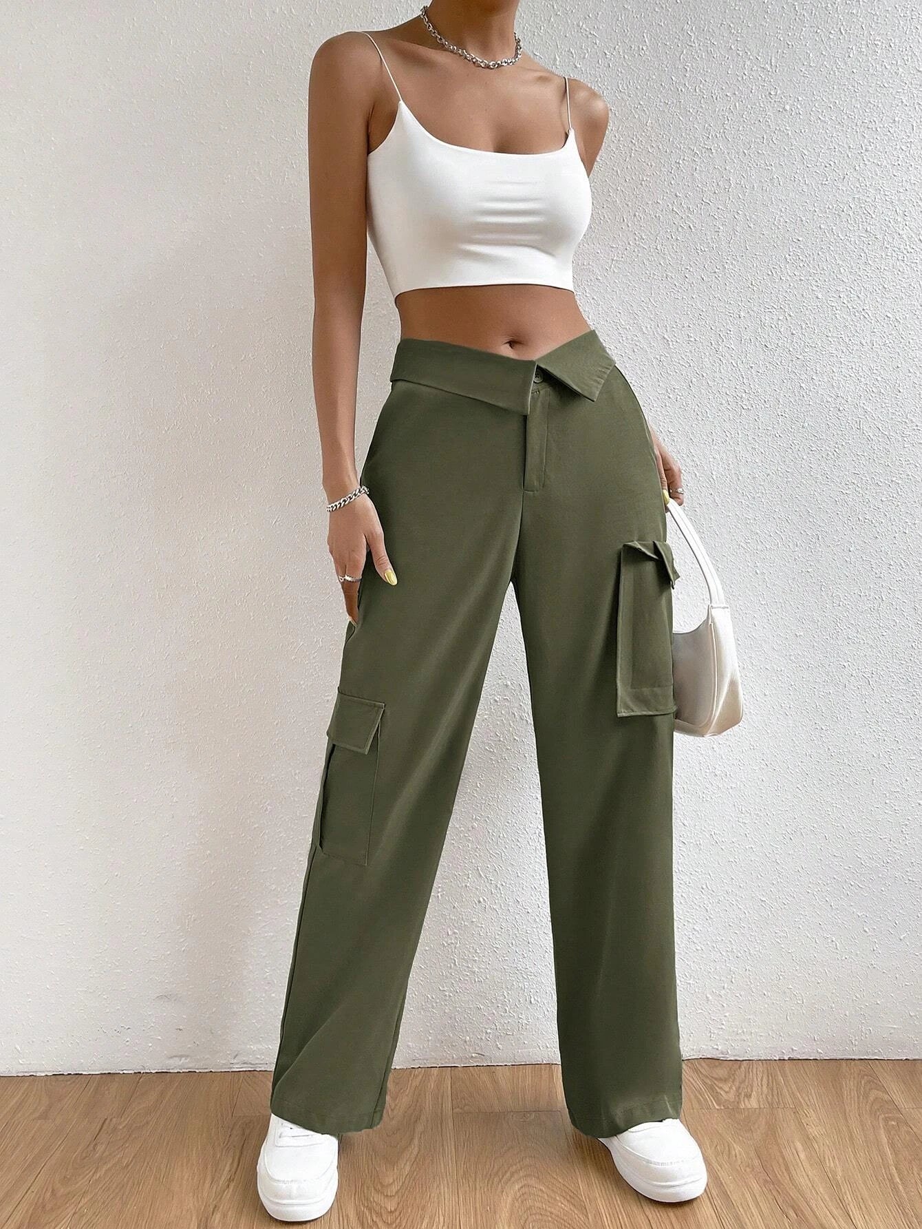 High Waist Regular Fit Cargo Pants – lifestyle view 12
