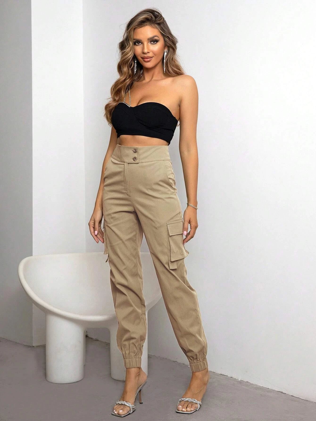Flap Side Pocket Casual Cargo Pants Style 3 – waistband detail