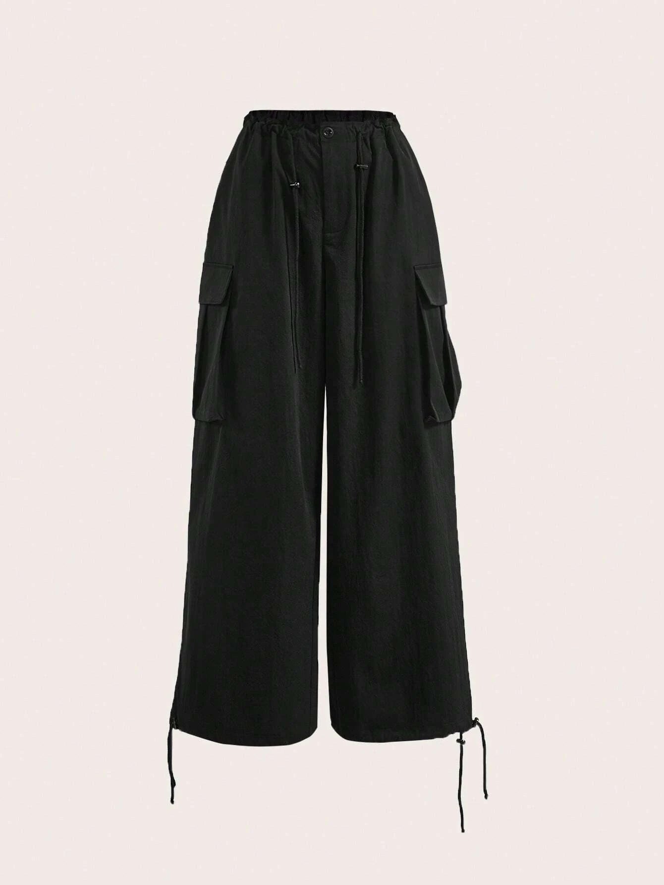 Flap Pocket Side Drawstring Pants – back view detail