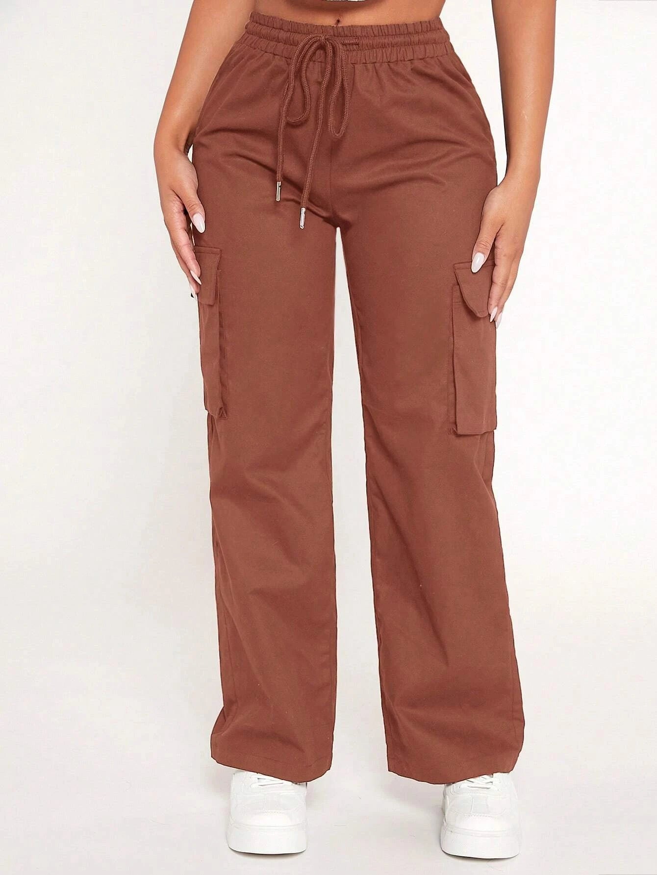 Drawstring Waist Flap Pocket Cargo Pant – lifestyle view 14