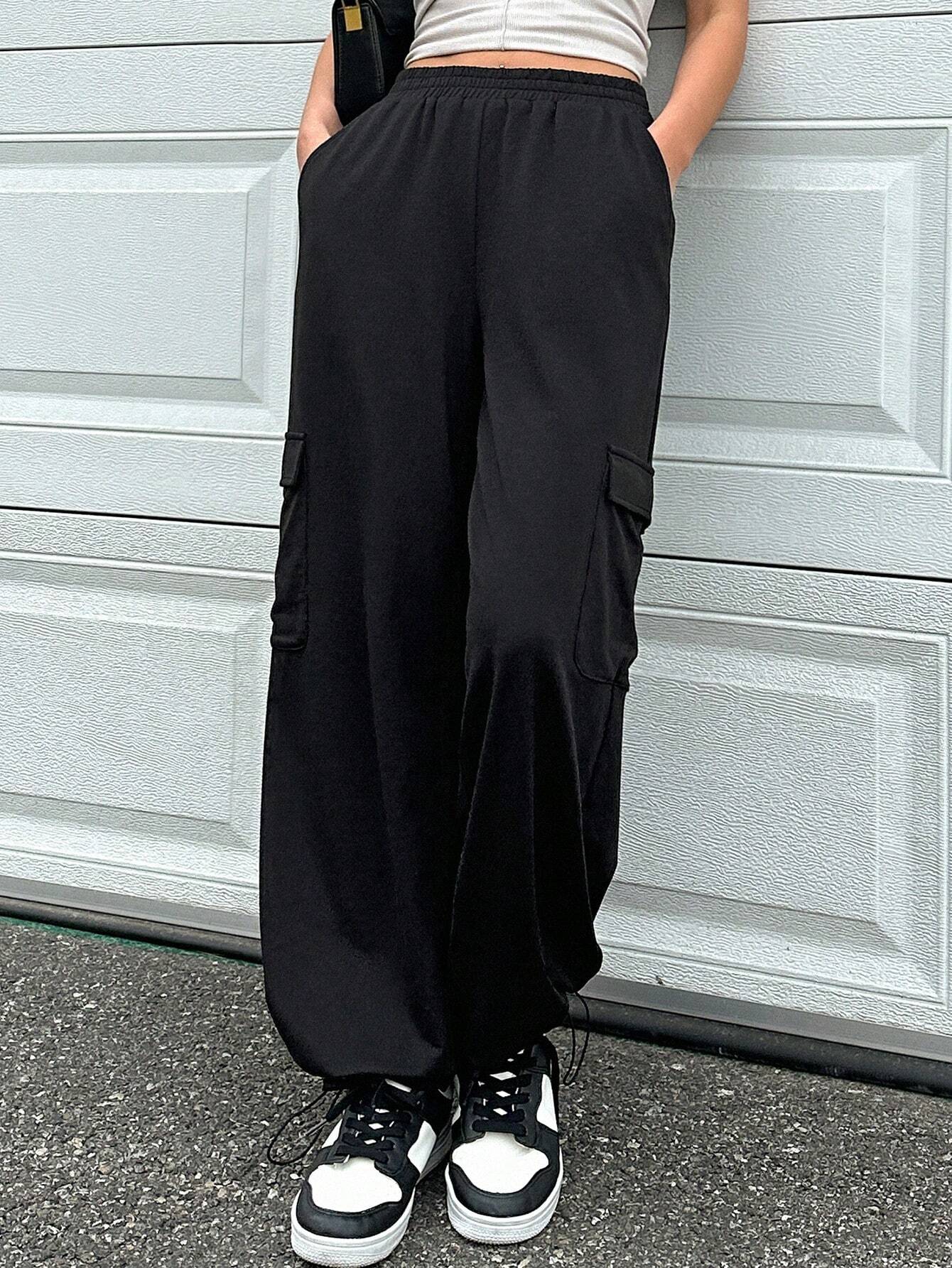 Flap Pocket Straight Fit Cargo Pants – side profile view