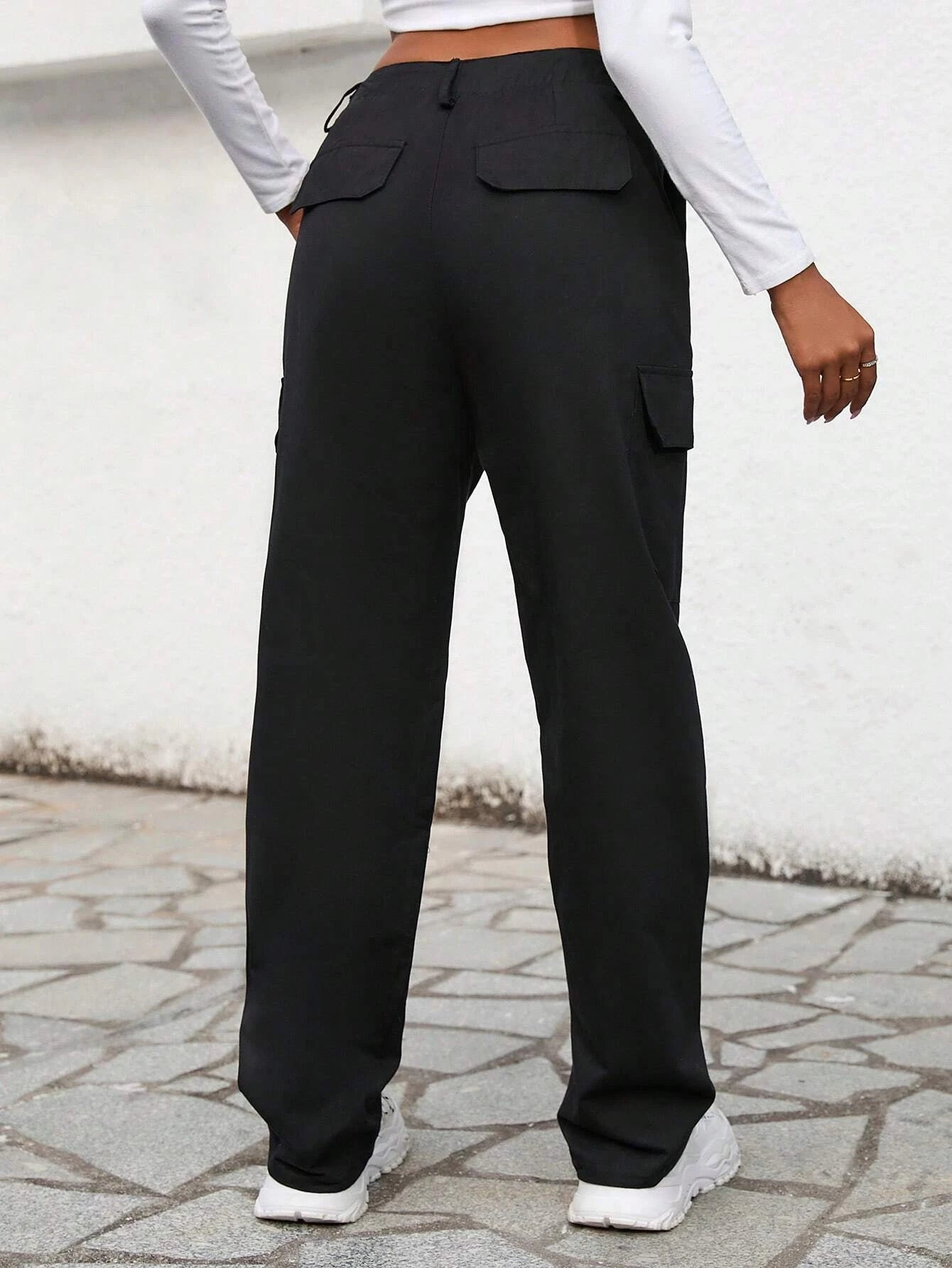 Casual Flap Side Pocket Cargo Pants Style 12 – side profile view