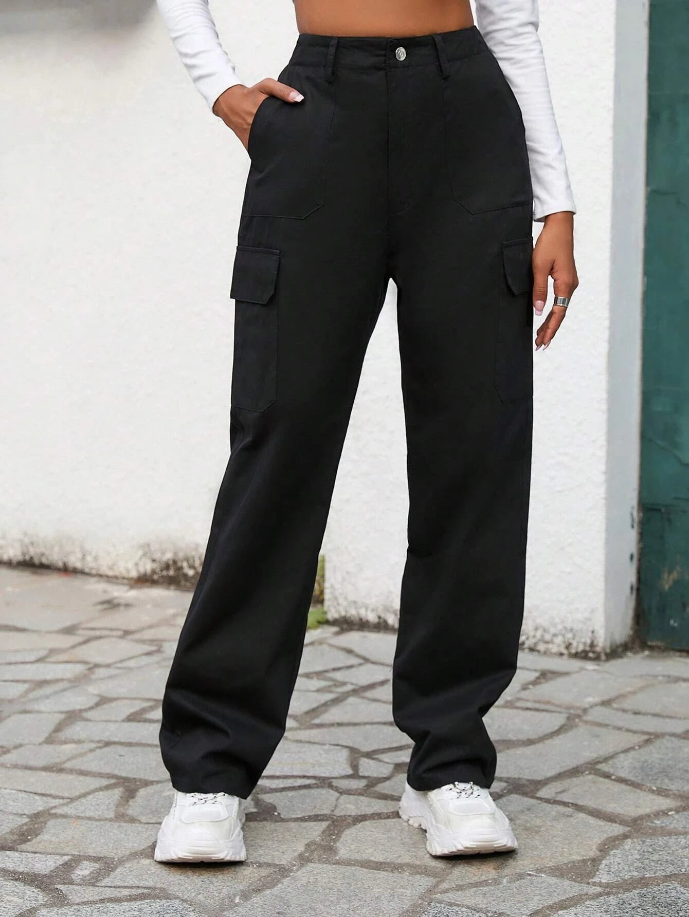 Casual Flap Side Pocket Cargo Pants Style 12 – waistband detail