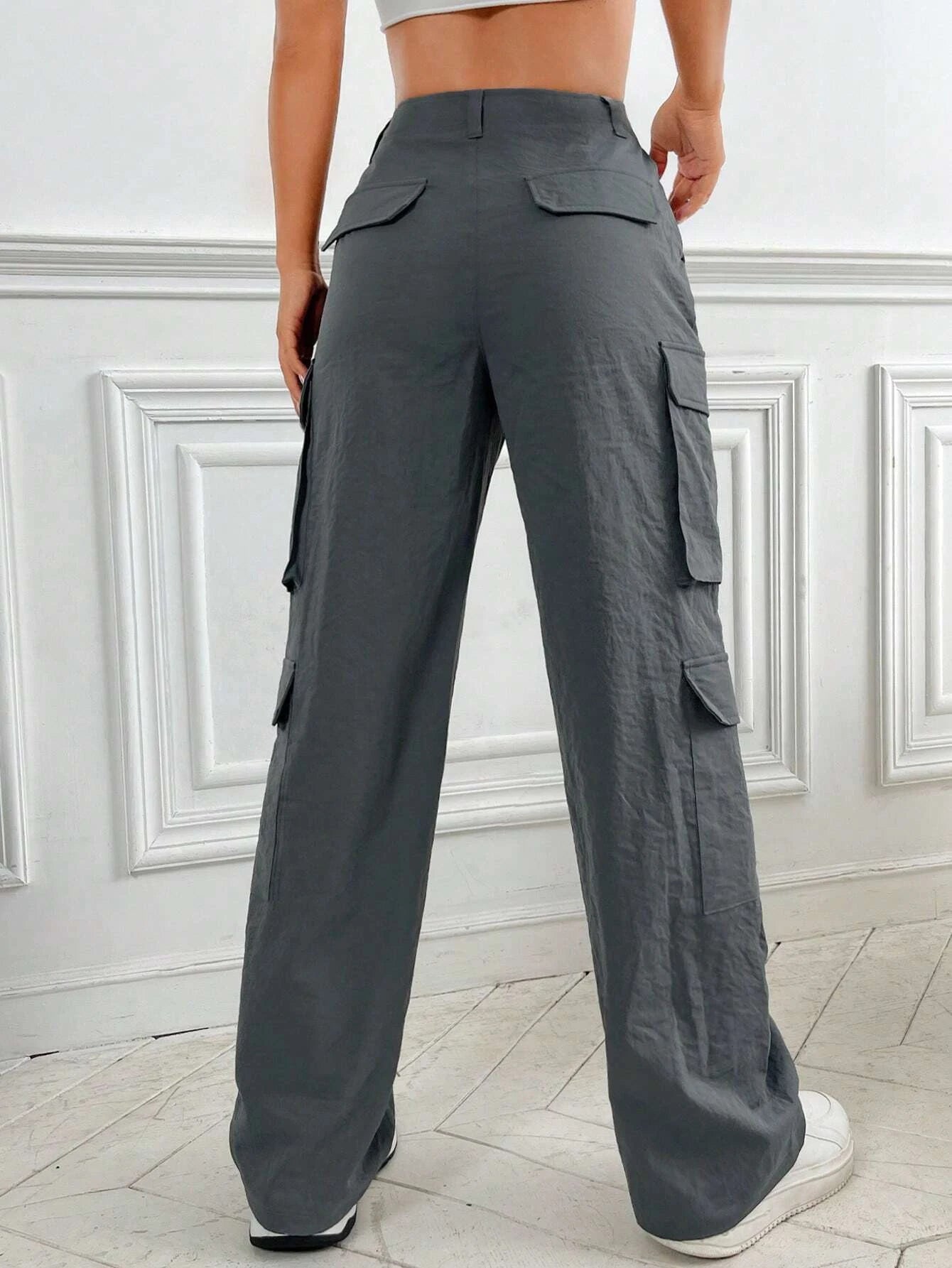 Flap Pocket Non Stretch Cargo Pants – styled outfit view