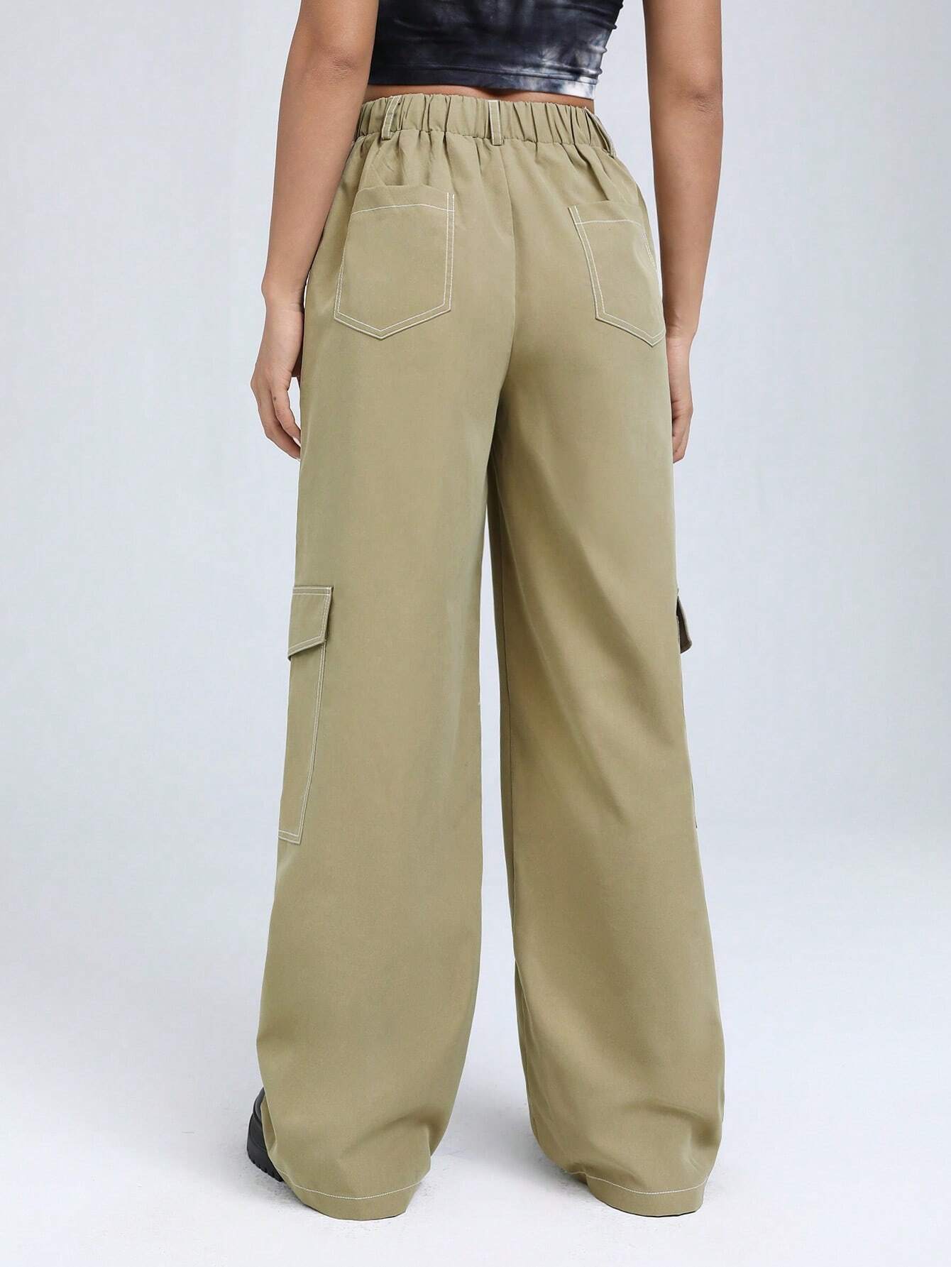 Flap Pocket Side Cargo Pants Style 14 – side profile view
