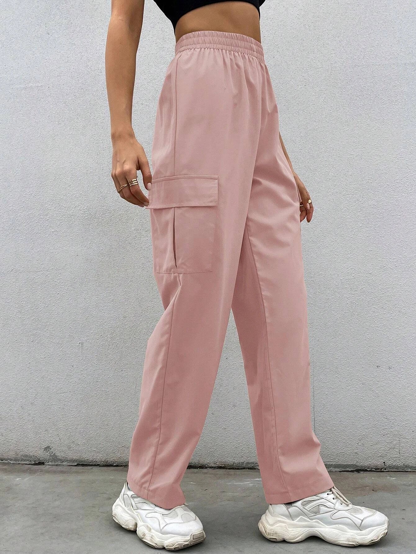 Elastic Waist Non Stretch Cargo Pants – lifestyle view 16
