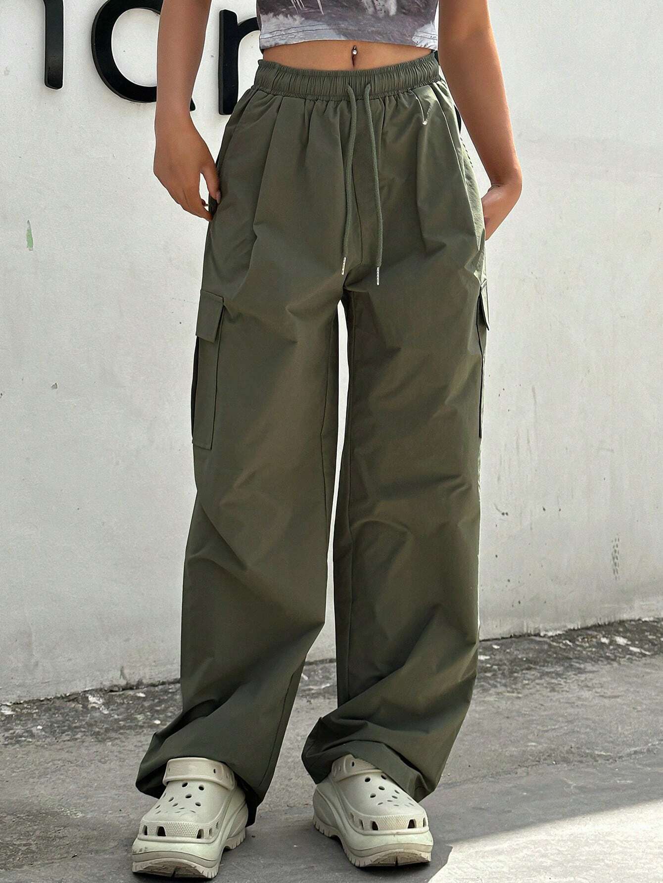 Drawstring Cargo Pant – women's cargo pants front view