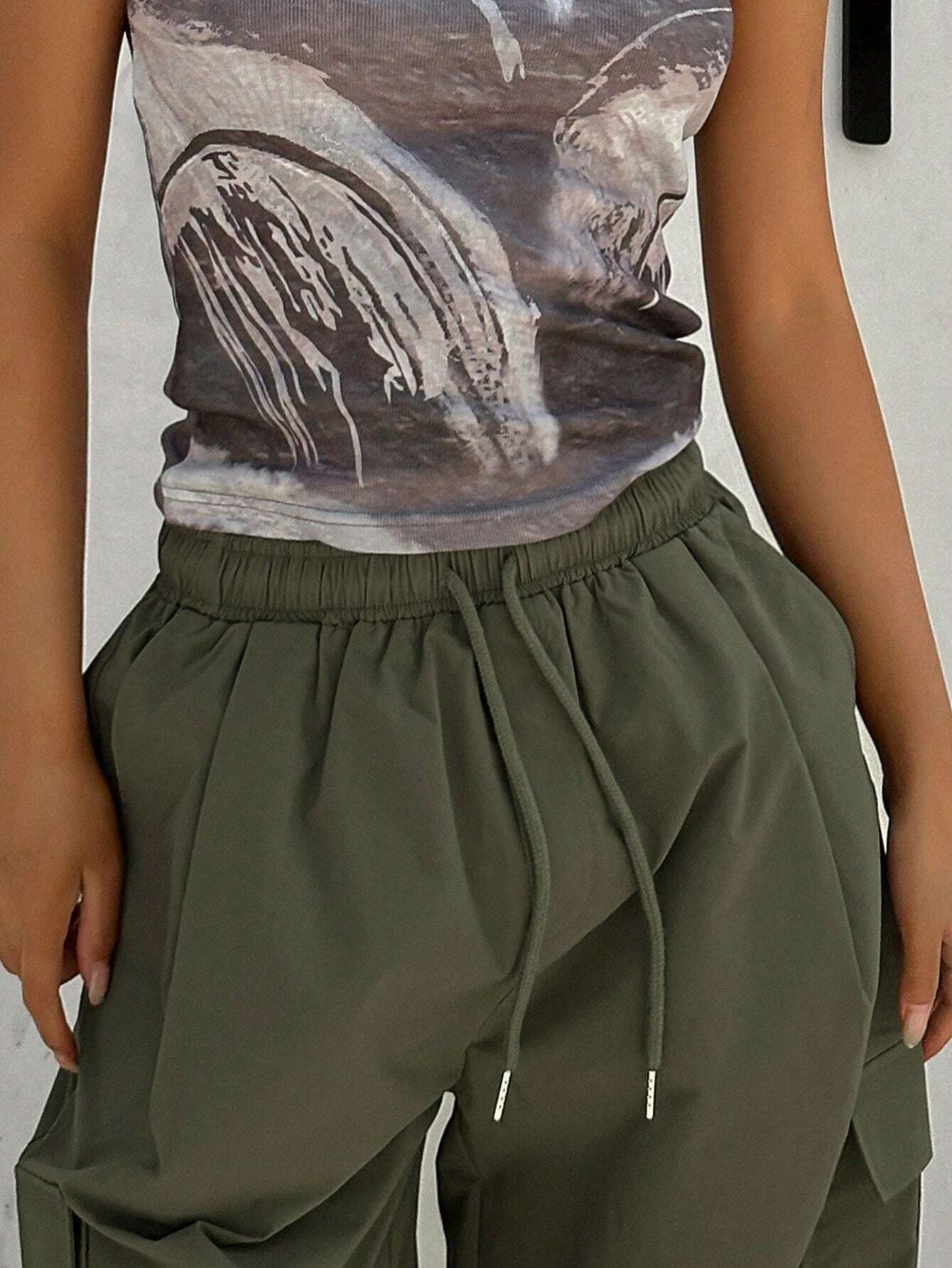 Drawstring Cargo Pant – pocket detail close-up