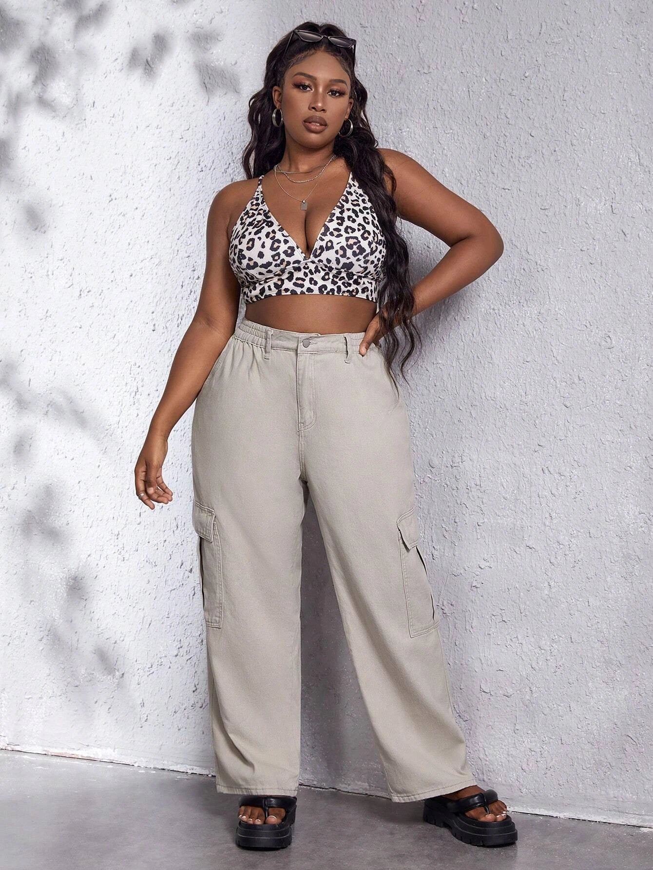 Cargo Flap Side Pocket Pants – women's cargo pants front view