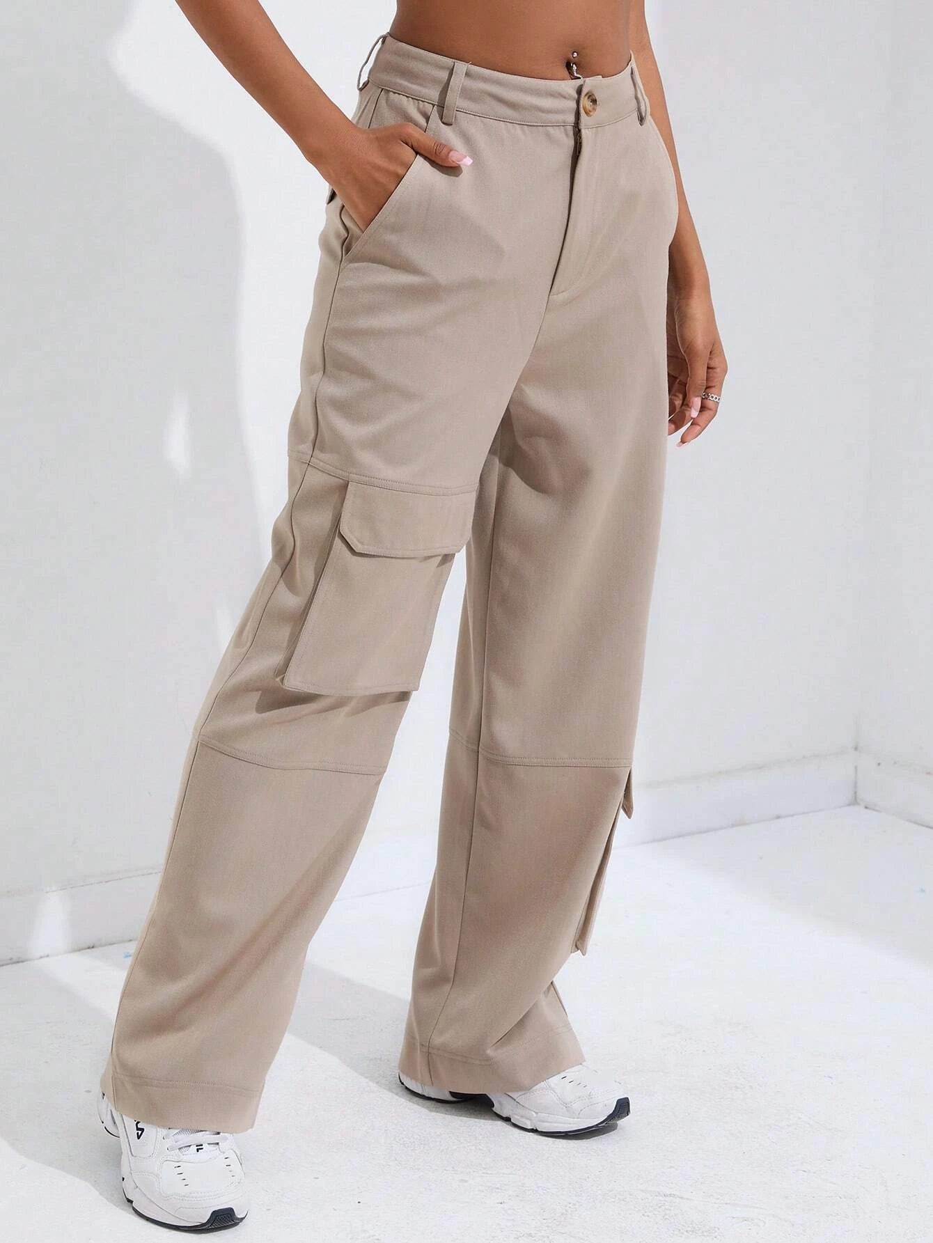 Casual Flap Pocket Cargo Pants Style 5 – waistband detail
