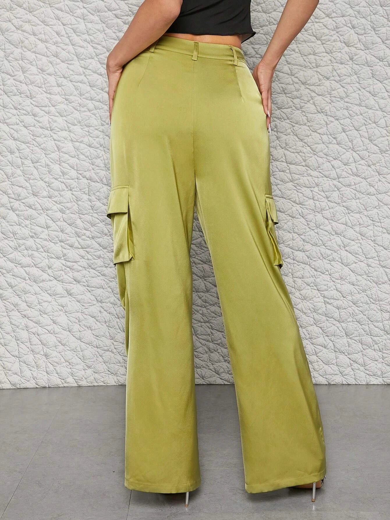 Flap Pocket Side Zipper Cargo Pant – side profile view