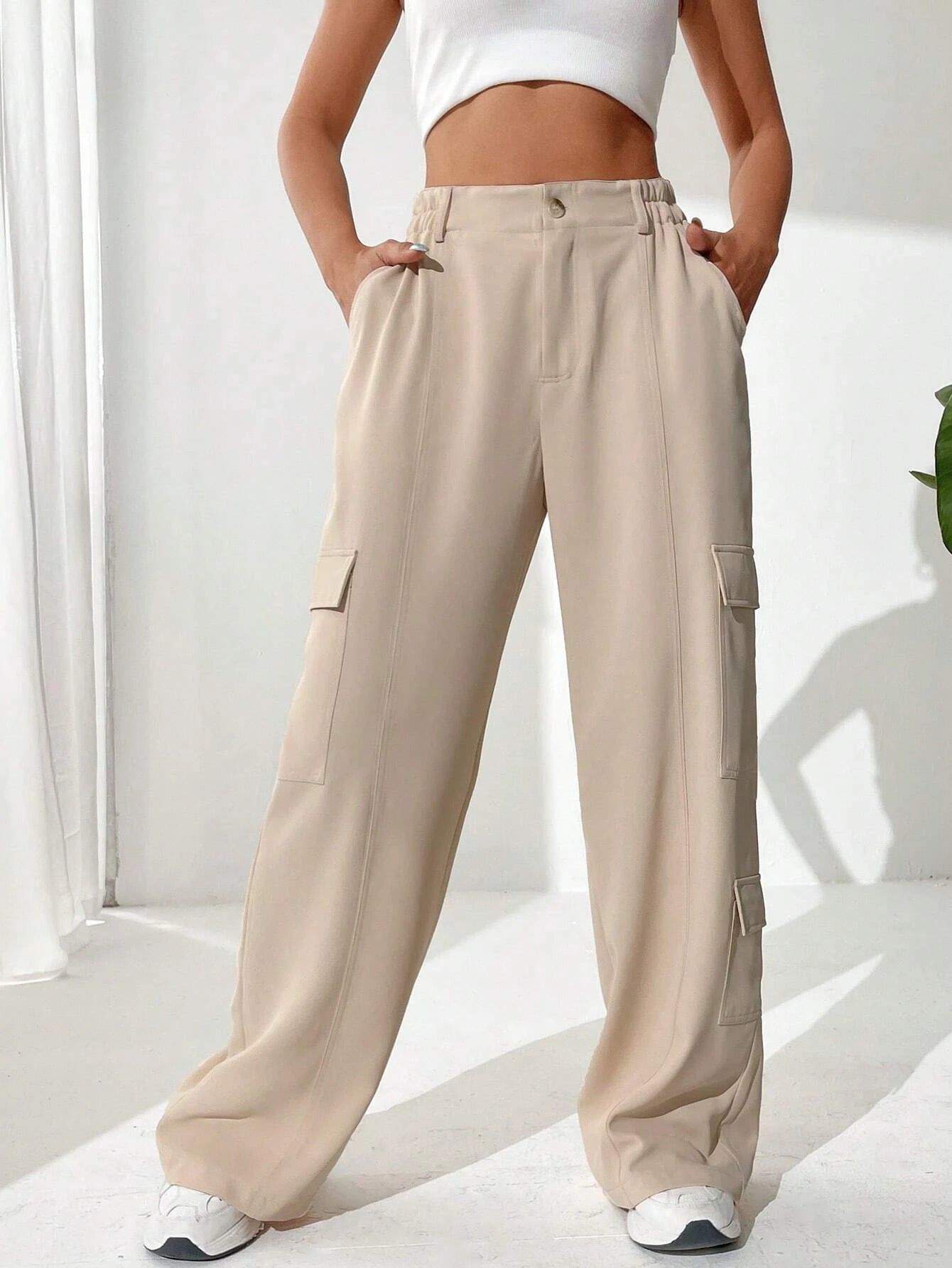 Flap Pocket Side Cargo Pants Style 7 – waistband detail