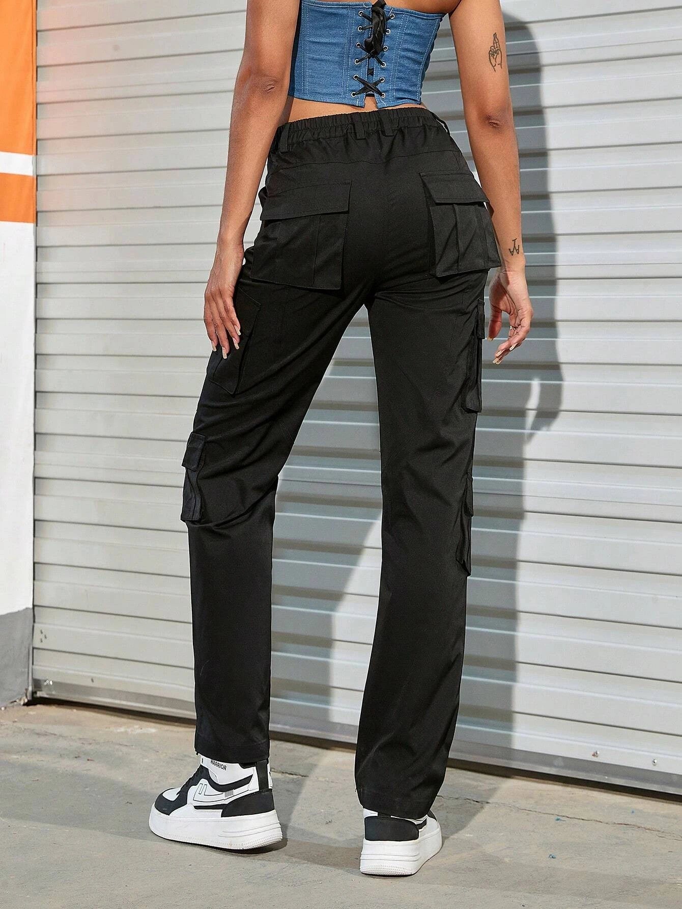 Flap Pocket Side Cargo Pants Style 13 – side profile view