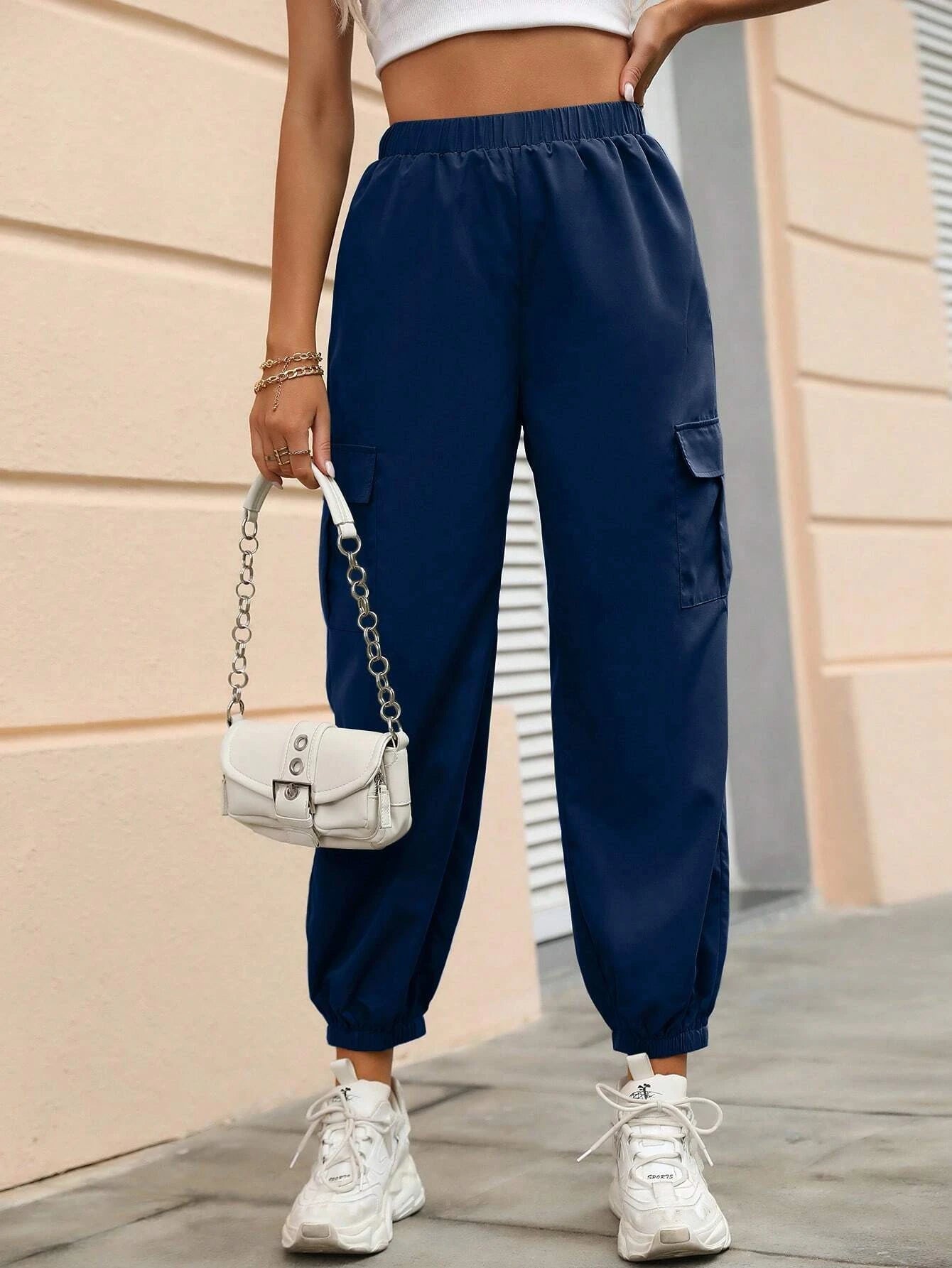 Cropped Flap Pocket Side Cargo Pants – lifestyle view 17