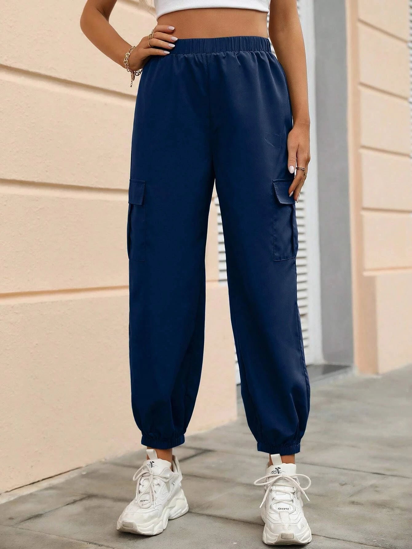 Cropped Flap Pocket Side Cargo Pants – lifestyle view 20