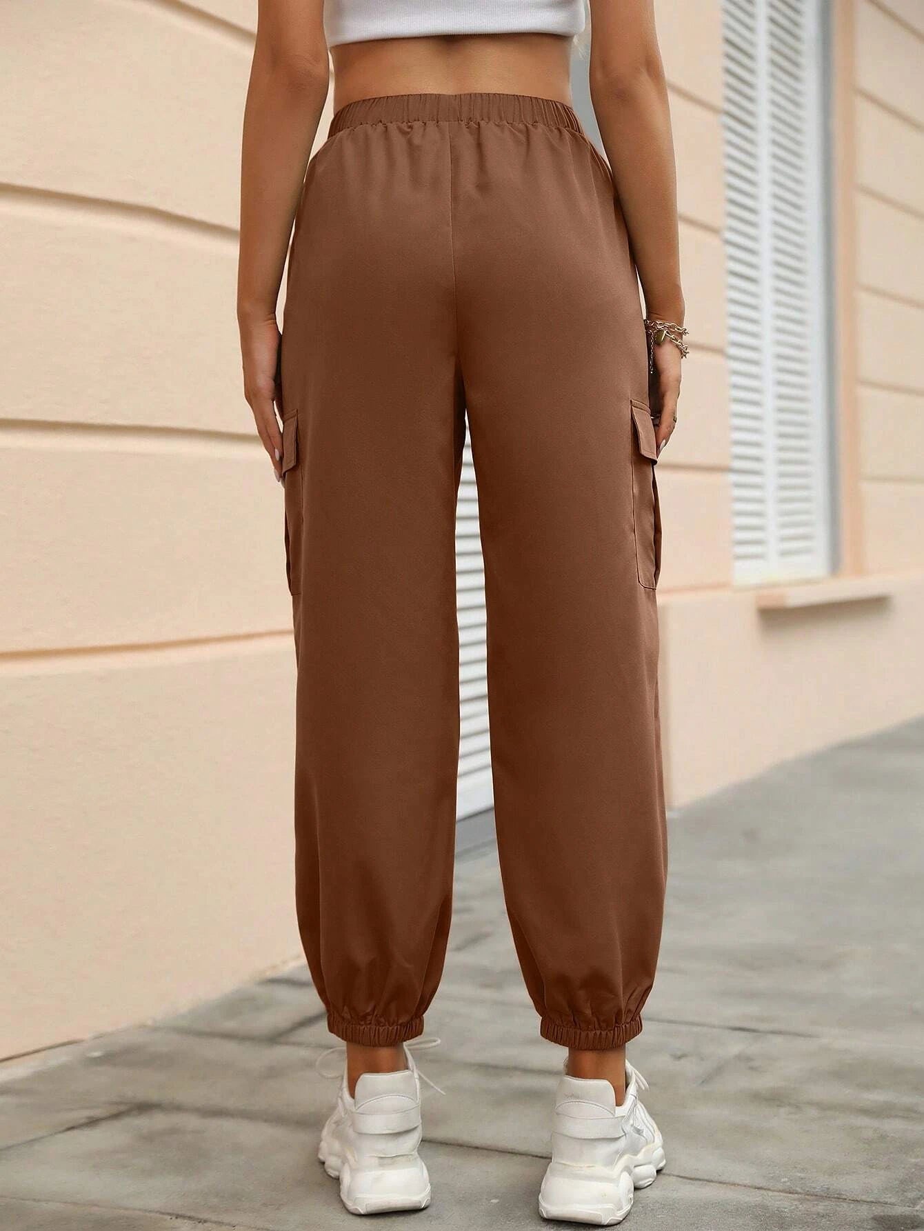 Cropped Flap Pocket Side Cargo Pants – lifestyle view 14