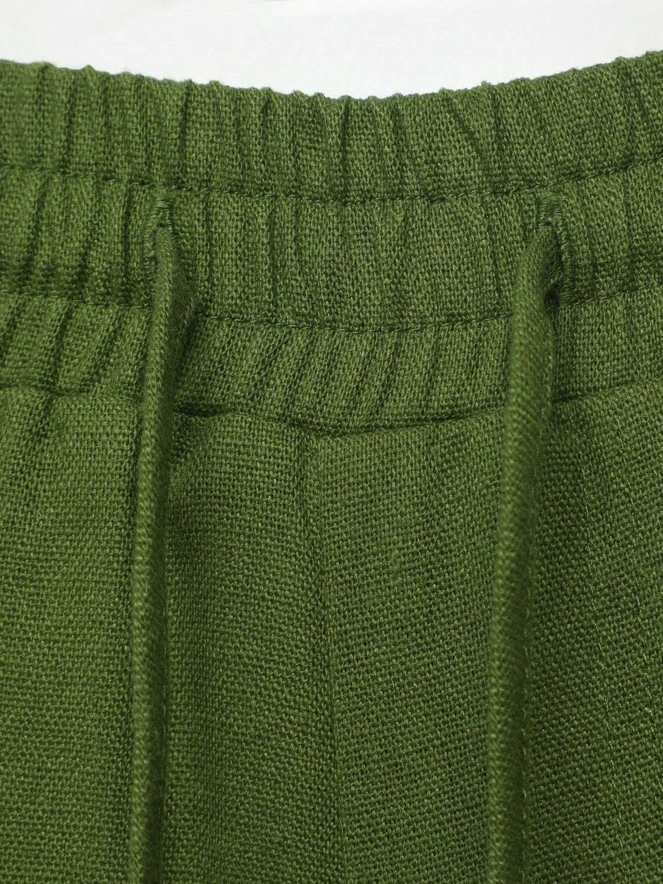 Drawstring Flap Pocket Side Cargo Pants Style 1 – full length outfit view