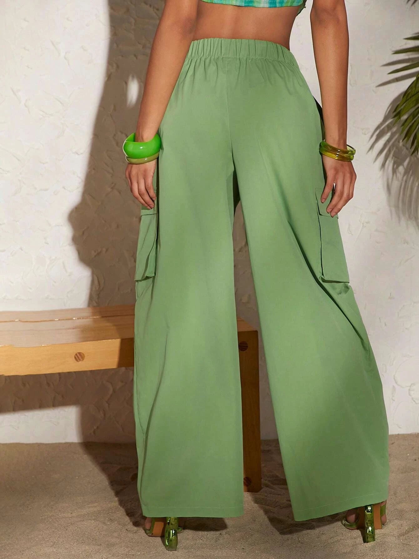 Casual Plain Flap Pocket Cargo Pant – side profile view