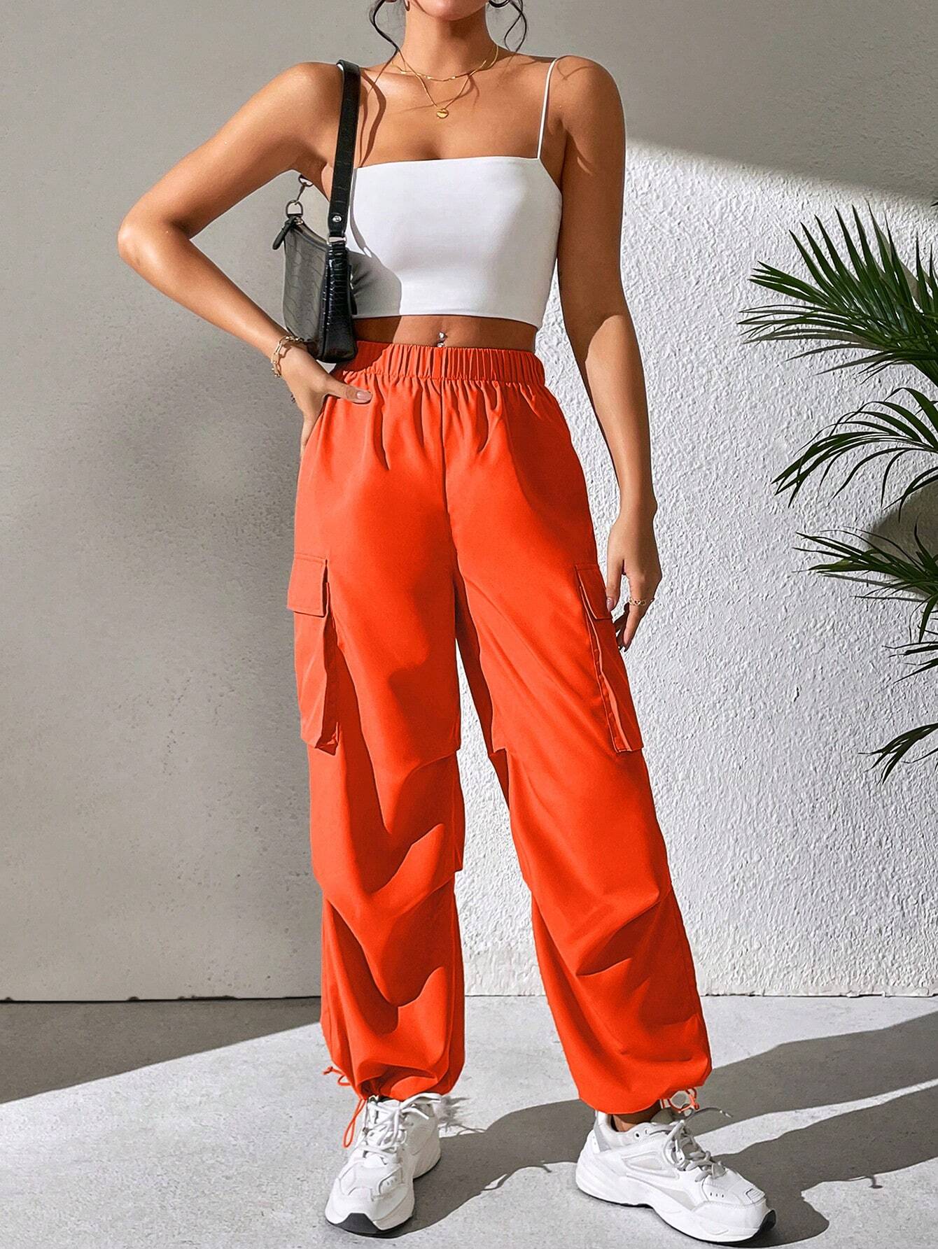 Side Drawstring Hem Cargo Pants – back view detail