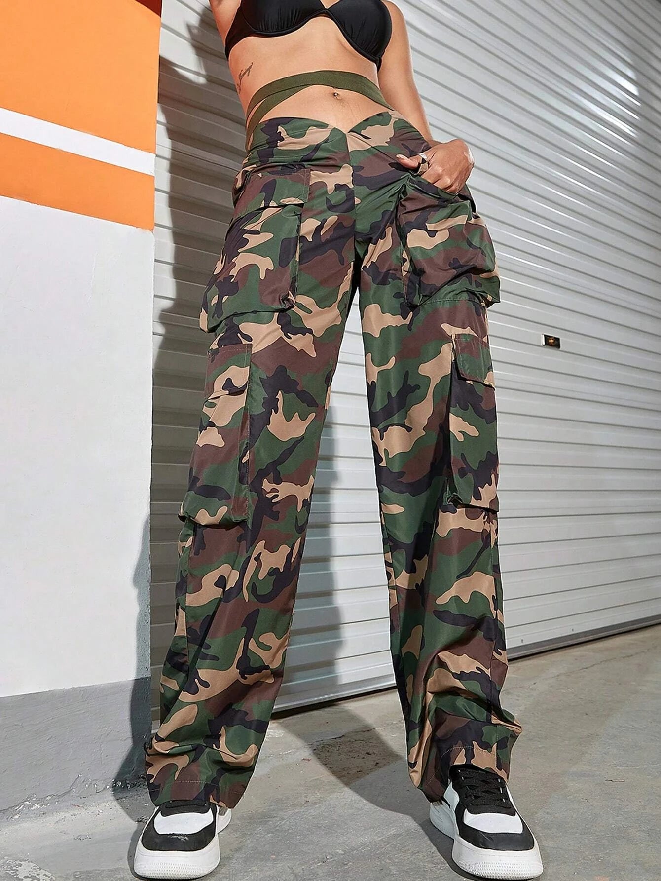 Camo Printed Flap Cargo Pants – lifestyle view 16