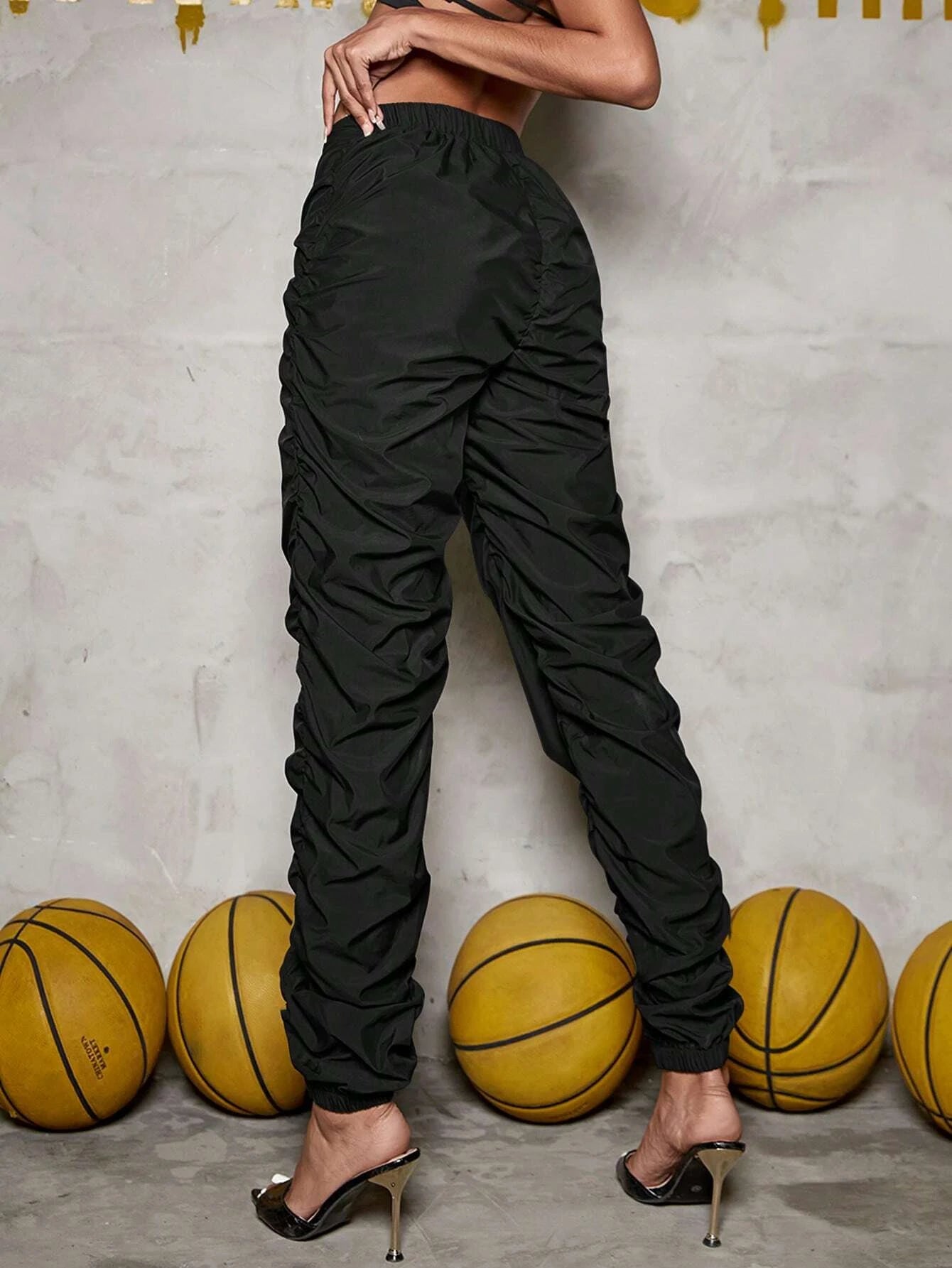 Drawstring Cargo Jogger Pants – side profile view